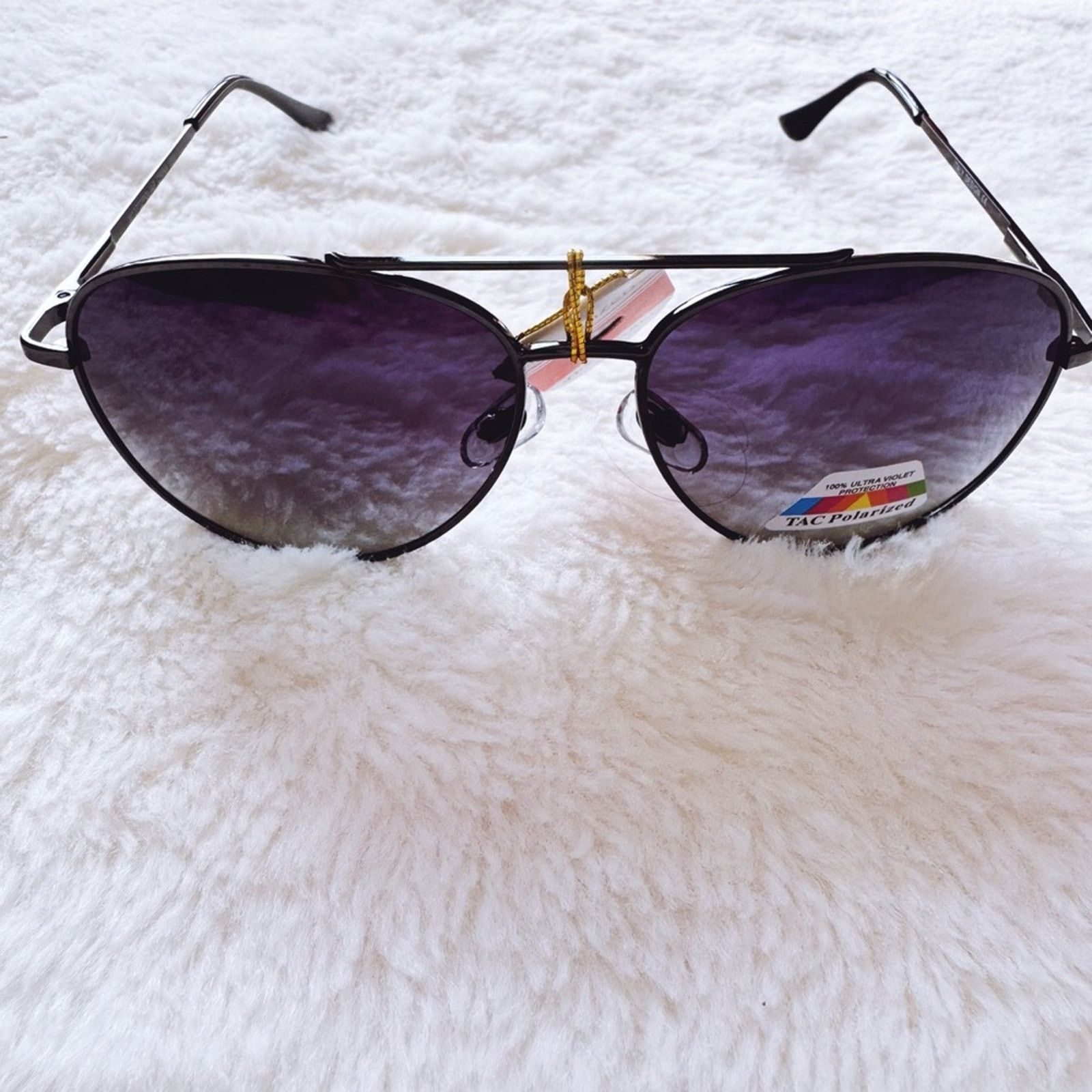 Other Freya Black W/Black Rim Polarized Aviator Sunglasses Size ONE SIZE - 3 Thumbnail