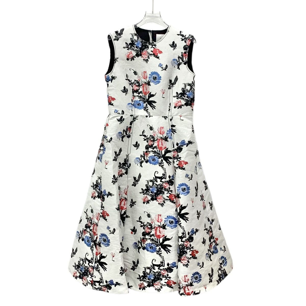 Valentino Valentino Print Linen Round Neck Sleeveless Dress K26WX Size L / US 10 / IT 46 - 1 Thumbnail