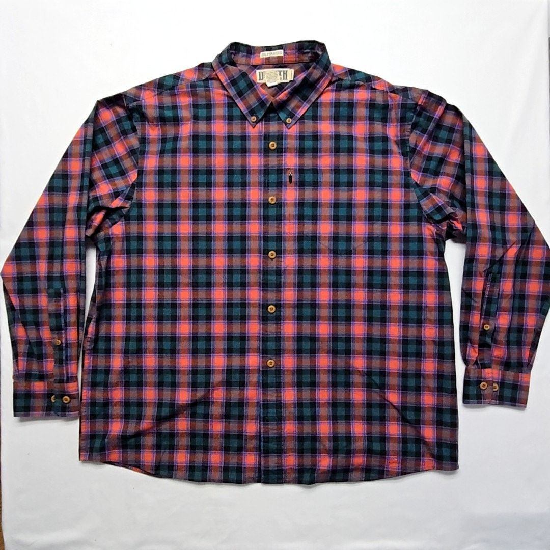 Duluth Trading Company Duluth Untucked Trading Plaid Shirt Relaxed Fit Red XL Size US XL / EU 56 / 4 - 1 Thumbnail