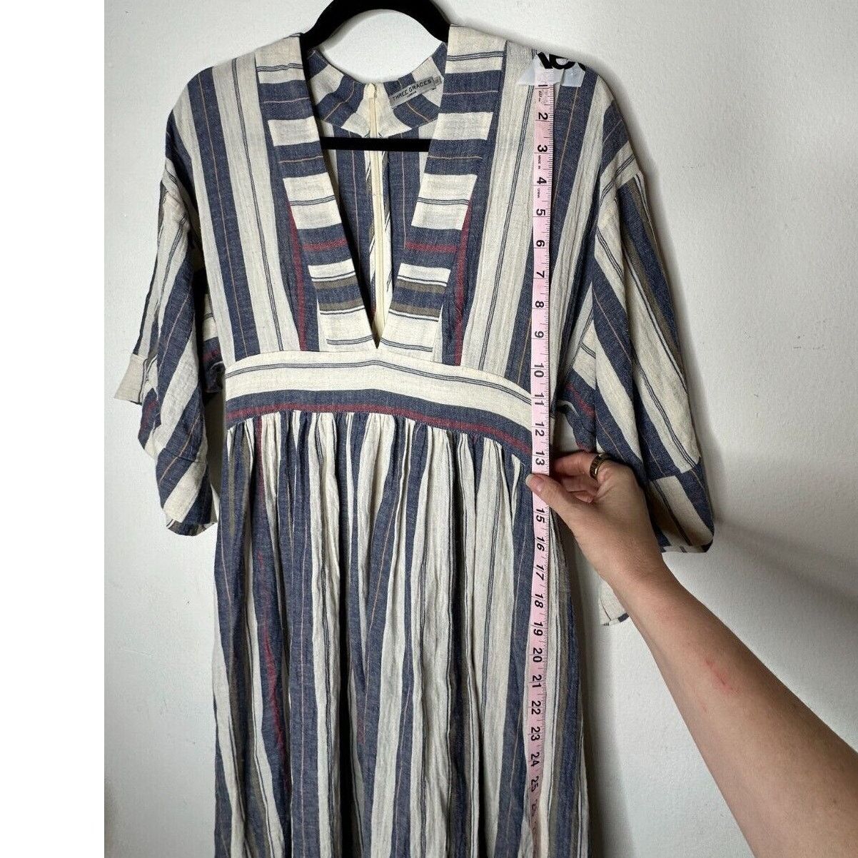Other Three Graces London Ferrer Stripe Short Sleeve VNeck Dress Size L / US 10 / IT 46 - 15 Thumbnail