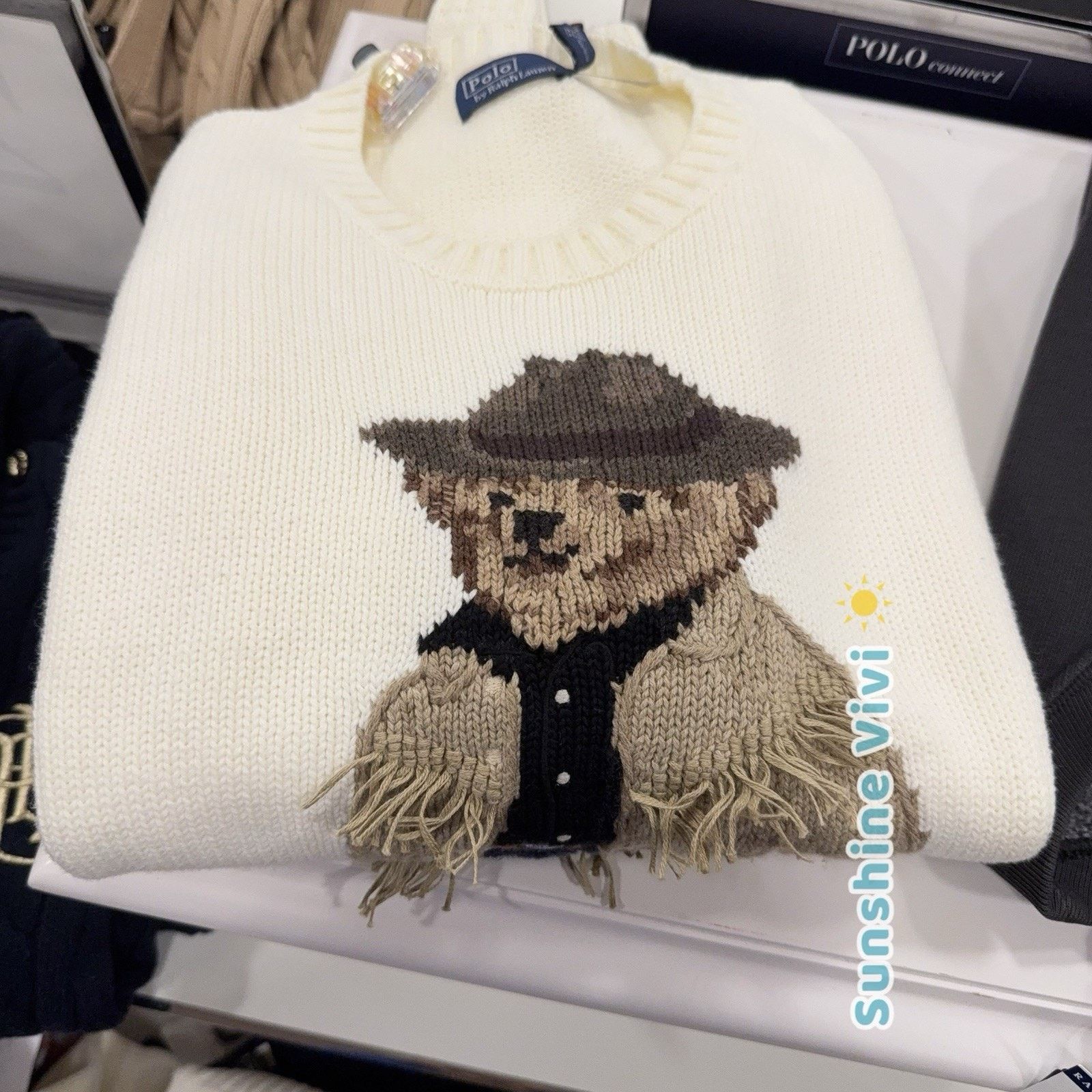 Ralph Lauren Purple Label NWT Ralph Lauren Women Bear Suit Crewneck Sweatshirt White Size US M / EU 48-50 / 2 - 4 Thumbnail