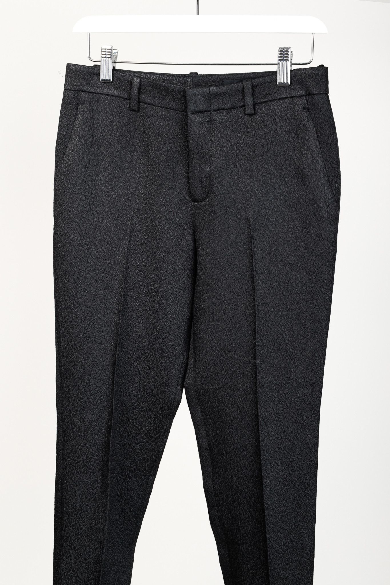 Gucci Gucci PF/13 Black Textured-Jacquard Tapered Trousers Size 26" / US 2 / IT 38 - 3 Thumbnail