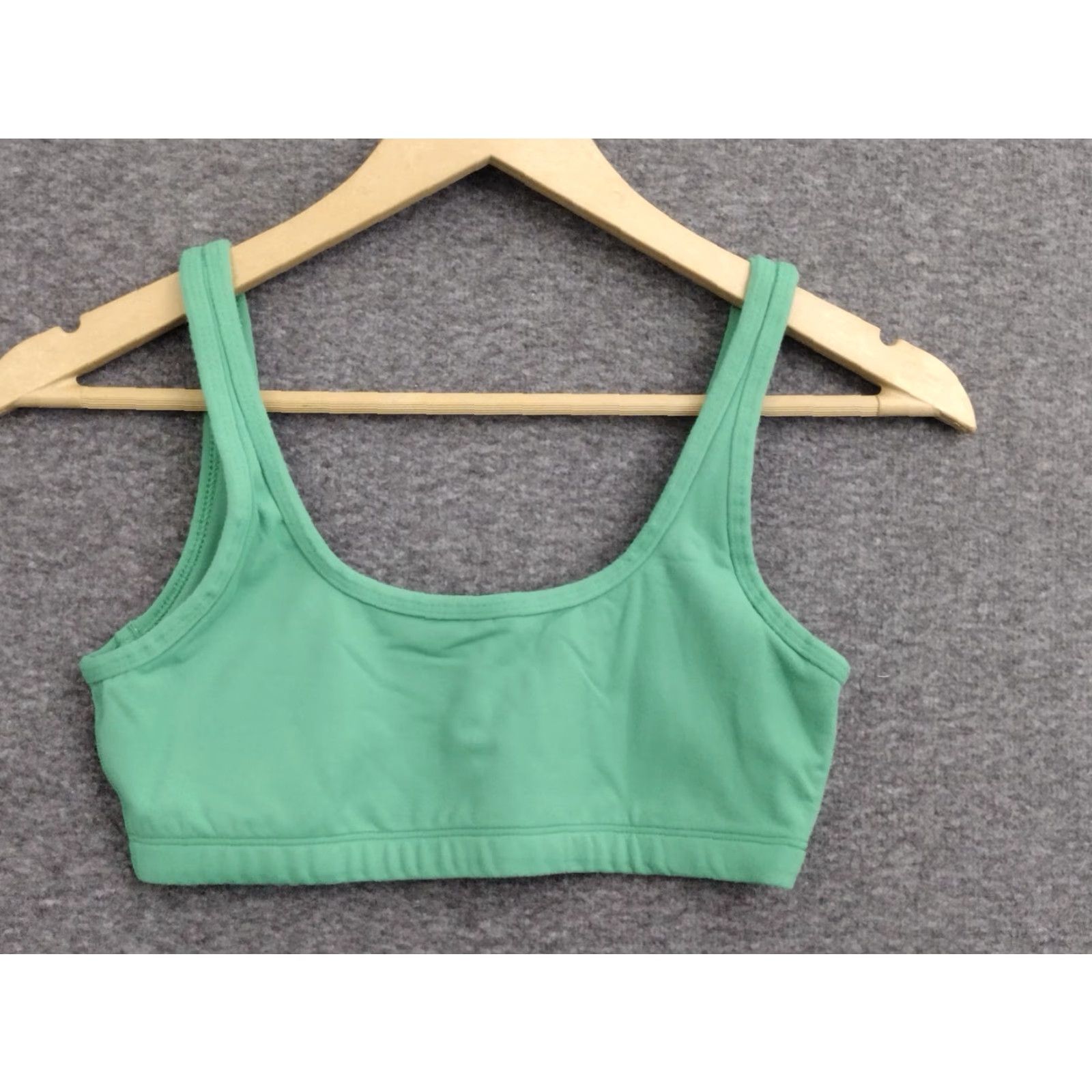 Vintage TnAction Women's Mini Sports Bra Shirt Women S Green Solid Sports 90s? Size ONE SIZE - 2 Thumbnail