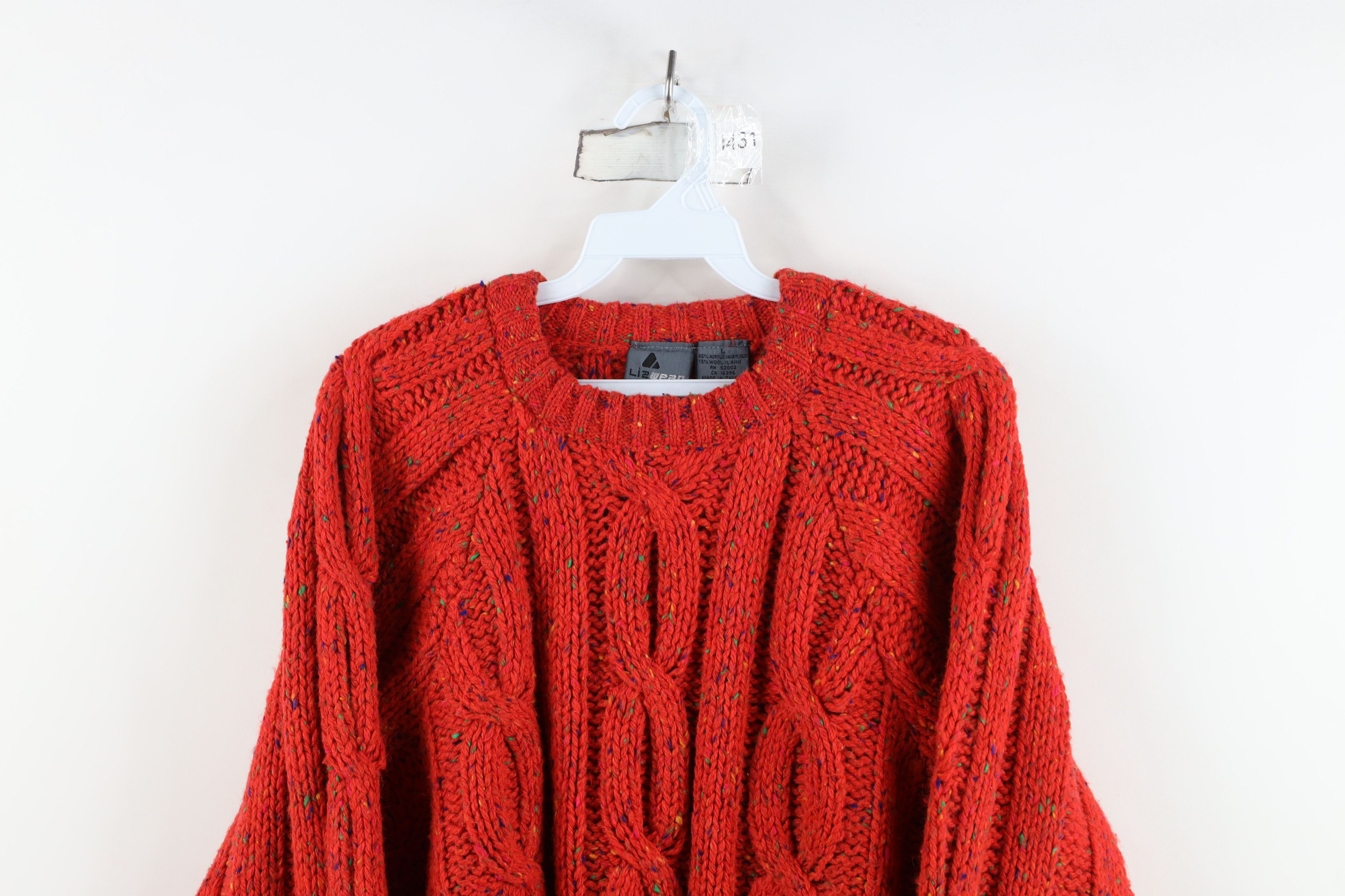 Vintage Vintage 90s Wool Blend Fisherman Chunky Cable Knit Sweater Size L / US 10 / IT 46 - 2 Thumbnail
