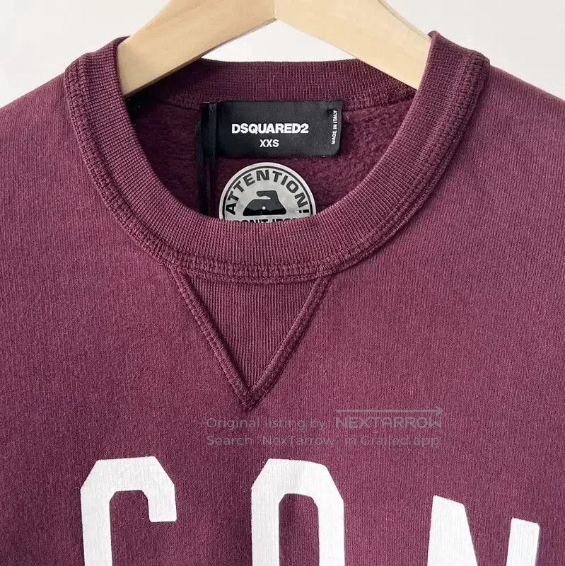 Dsquared2 DSQUARED2 Icon Burgundy Long Sleeve Sweatshirt . Size XXS / US 00 / IT 34 - 5 Thumbnail