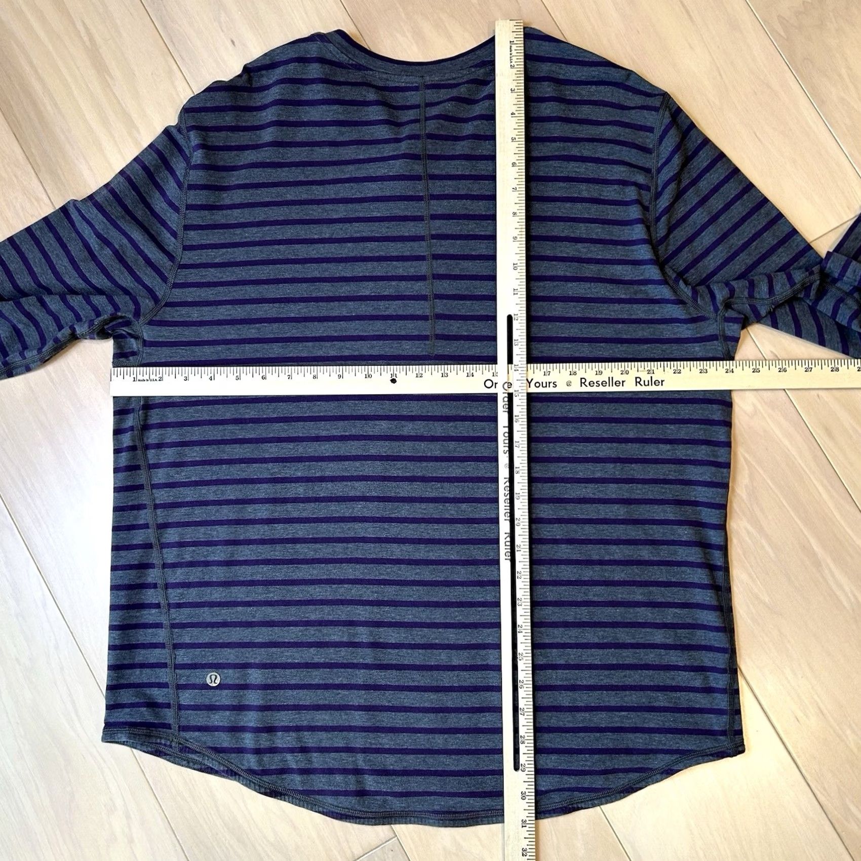 Lululemon Lululemon 5 Year Henley Shirt Long Sleeve Men’s 2XL, Gray / Purple, Striped, Polyester Blend, Regular Fit, Activewear, Long Sleeve Shirt, Mens Size US XXL / EU 58 / 5 - 4 Thumbnail