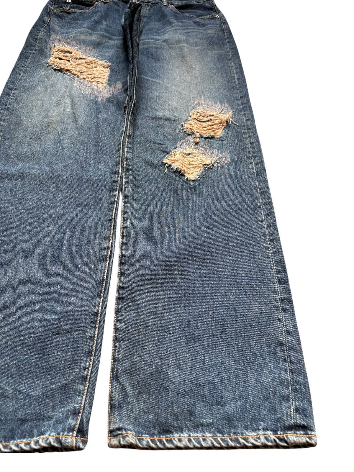 Japanese Brand Vintage Japanese Swagger Mud Wash Patched Baggy Jeans Size US 36 / EU 52 - 7 Thumbnail