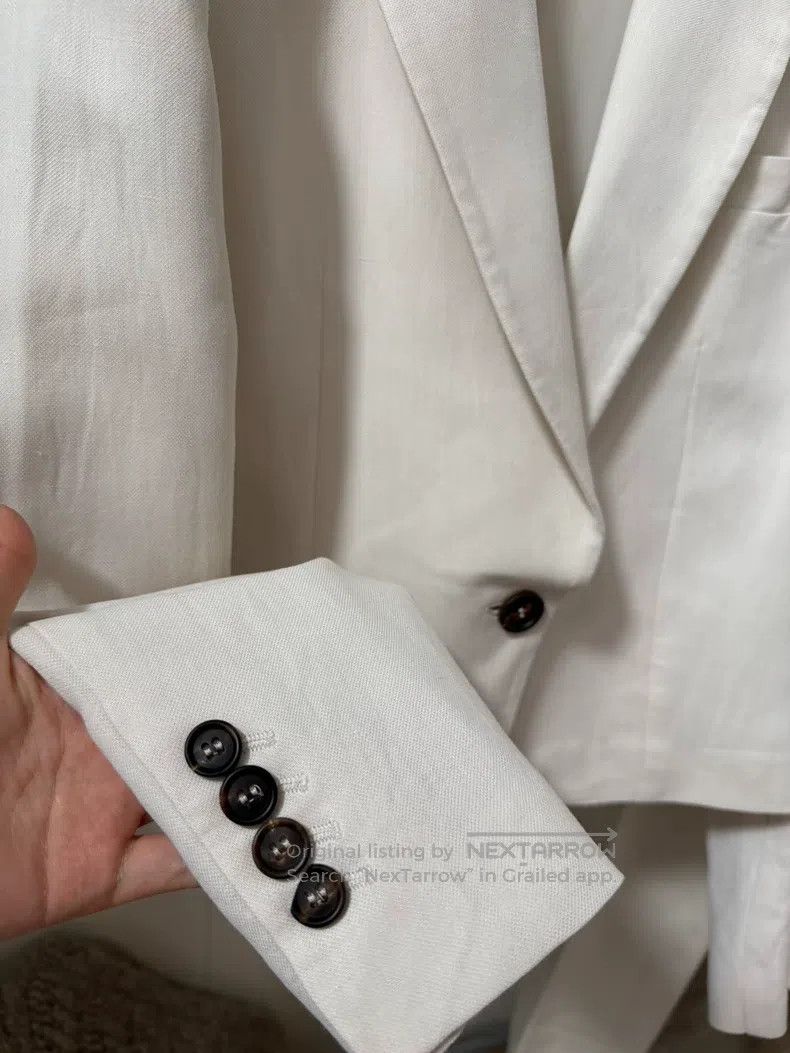 Brunello Cucinelli Brunello Cucinelli Beaded Linen Blazer Jacket Size XS / US 0-2 / IT 36-38 - 6 Thumbnail