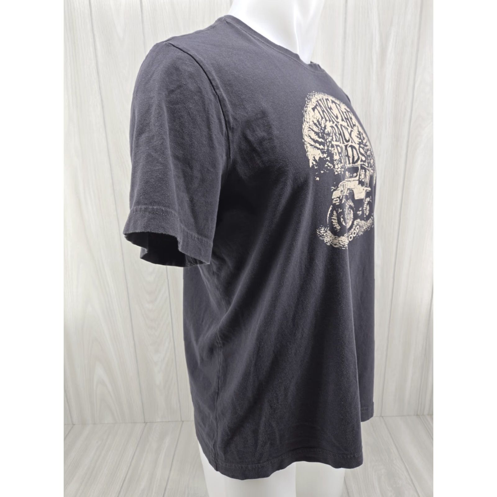 Life is Good Life is Good Mens T-Shirt Crusher Take The Back Roads Gray M Crew Neck Short Sleeve Graphic Tee Size US M / EU 48-50 / 2 - 6 Thumbnail