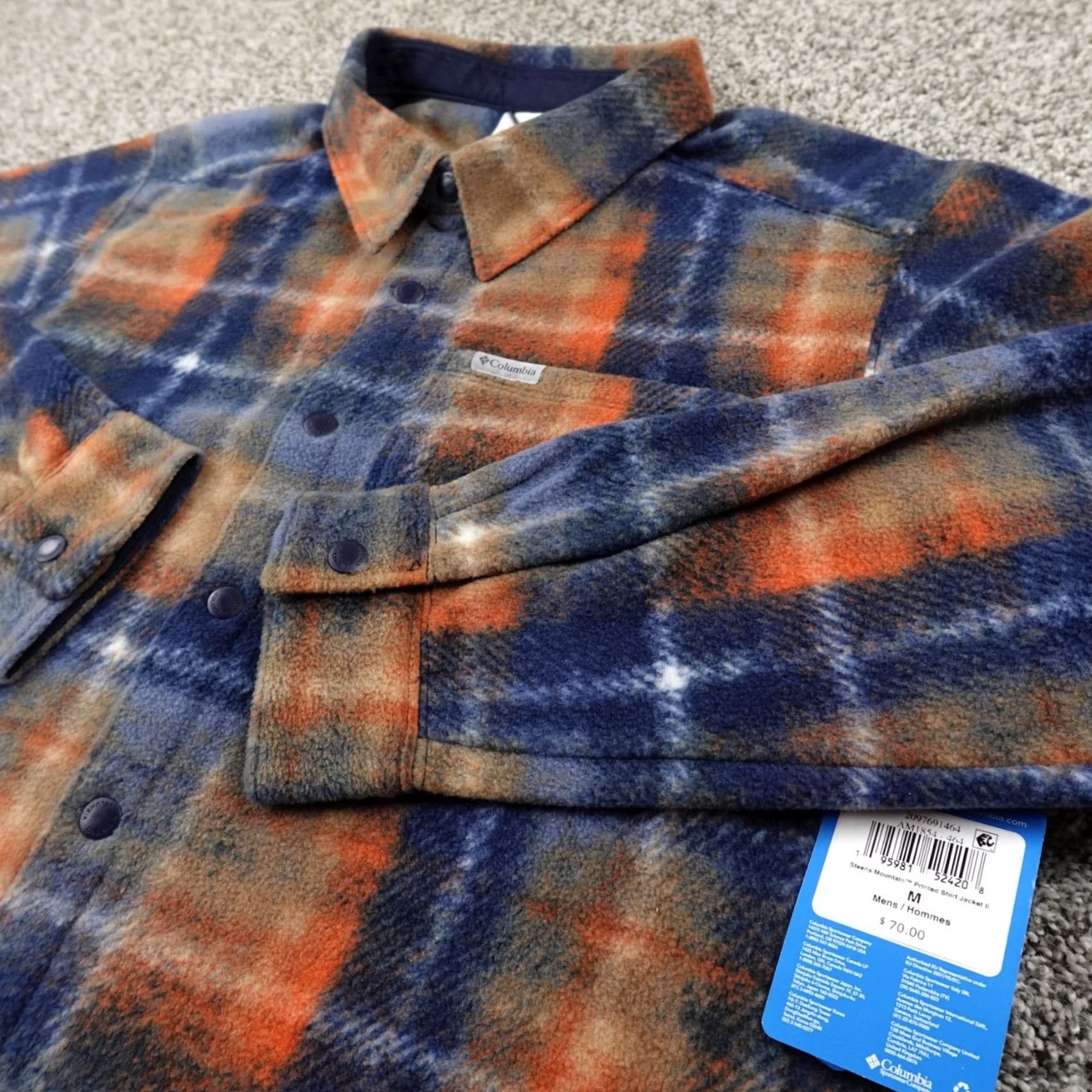 Vintage Columbia Shirt Jacket Mens M Plaid Steens Mountain Fleece II Outdoor Shacket Blue Size US M / EU 48-50 / 2 - 2 Thumbnail