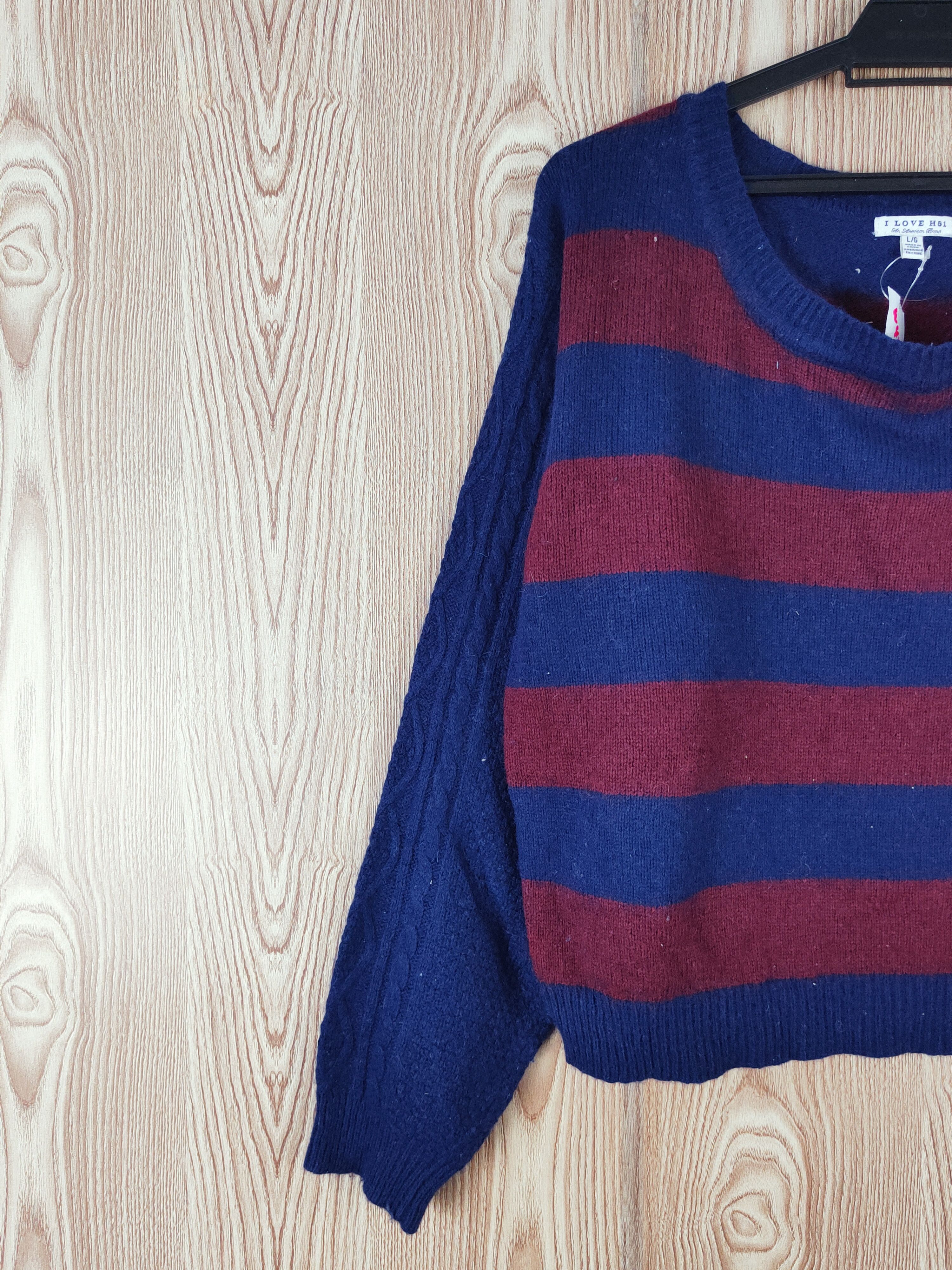 Japanese Brand × Solid and Striped I Love H81 Navy stripe Knitwear Sweatshirts #W471 Size M / US 6-8 / IT 42-44 - 3 Thumbnail