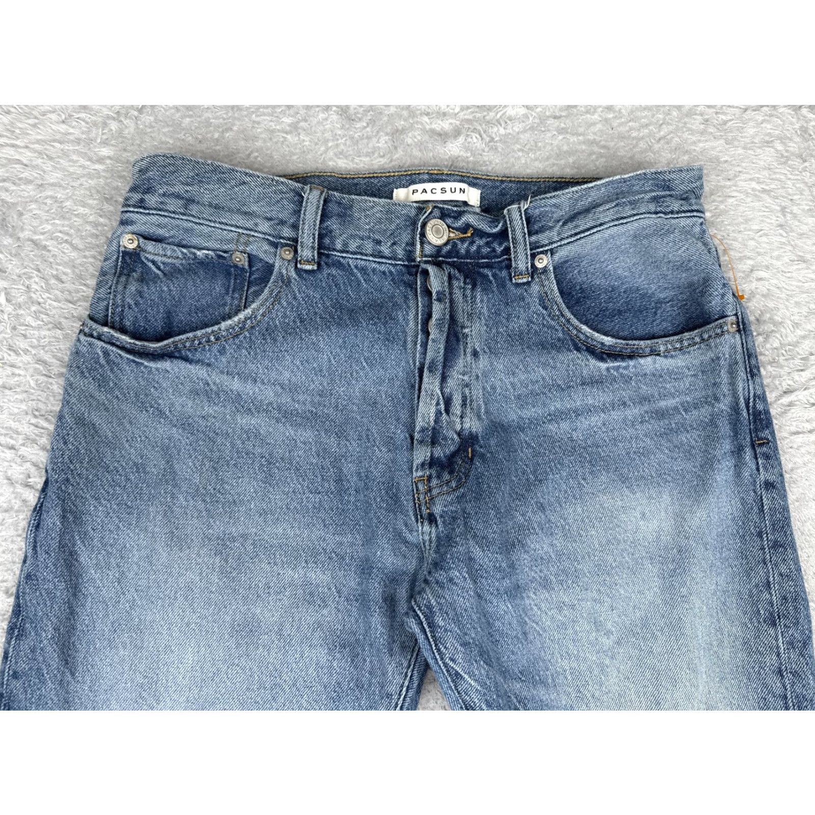 Pacsun PacSun Vintage Loose Crop Jeans Women 31x26 Button Fly Distressed Raw Hem Denim Size 24" / US 00 / IT 34 - 4 Thumbnail