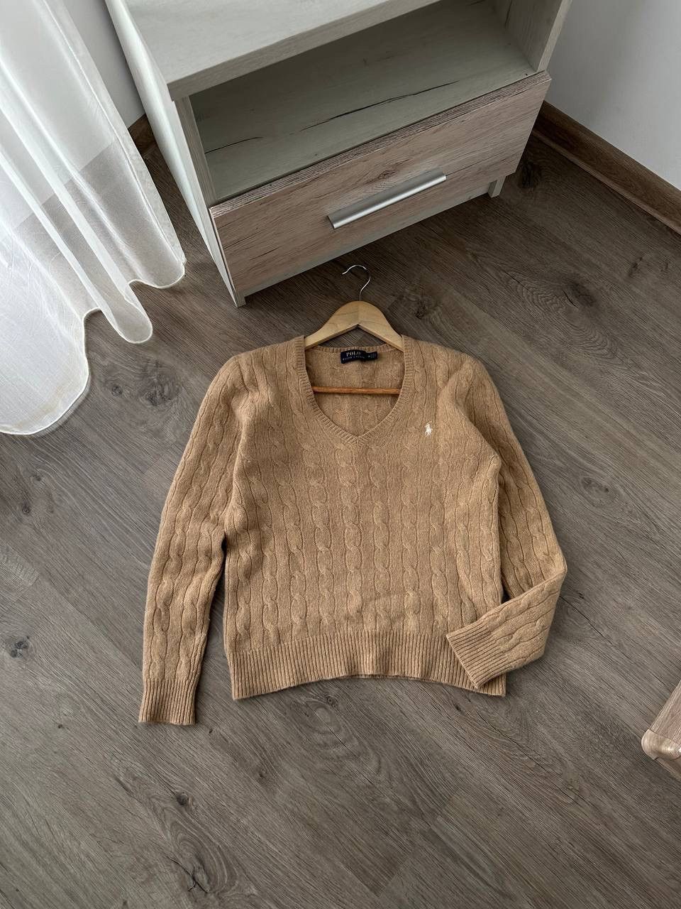 Polo Ralph Lauren × Vintage Vintage Polo Ralph Lauren Cable Knit Wool Brown W Sweater Size M / US 6-8 / IT 42-44 - 1 Thumbnail