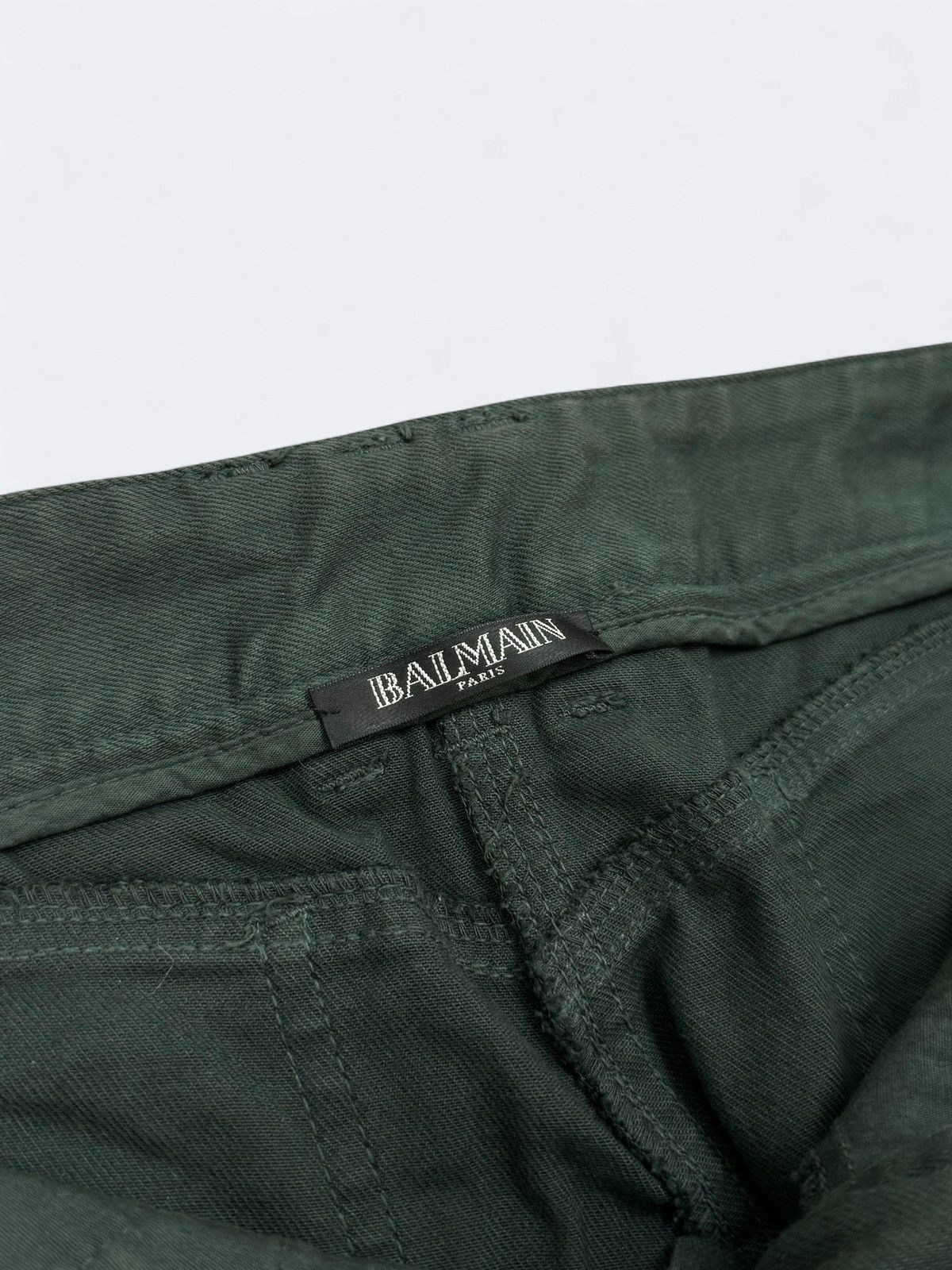 Balmain Balmain Dark Green Biker Skinny Jeans Pants Size 26" / US 2 / IT 38 - 9 Thumbnail