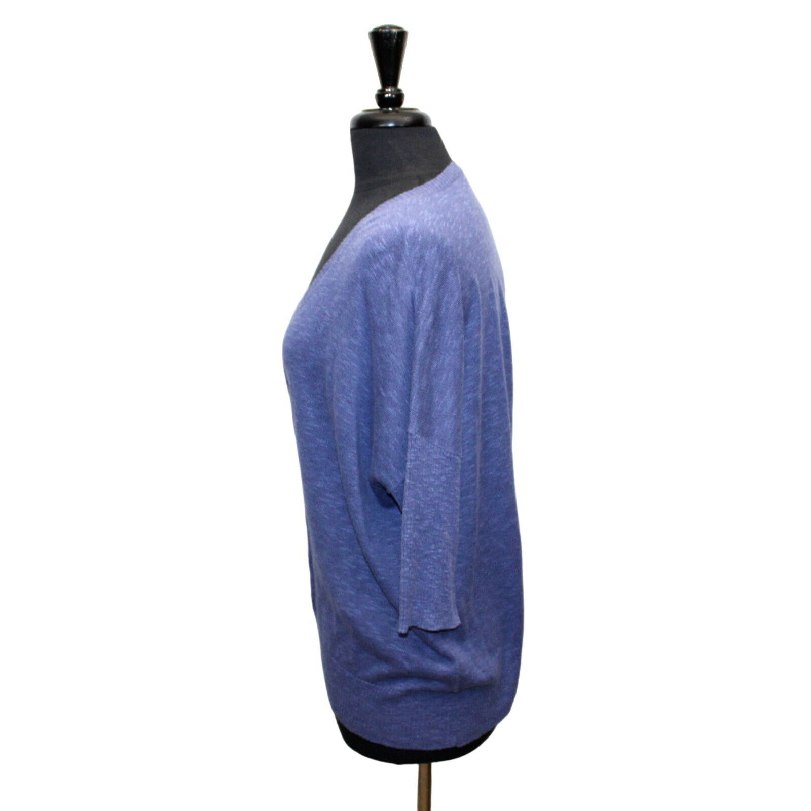 Eileen Fisher NEW EILEEN FISHER Navy Linen Cotton Scoop Neck Top L $148 Size L / US 10 / IT 46 - 2 Thumbnail