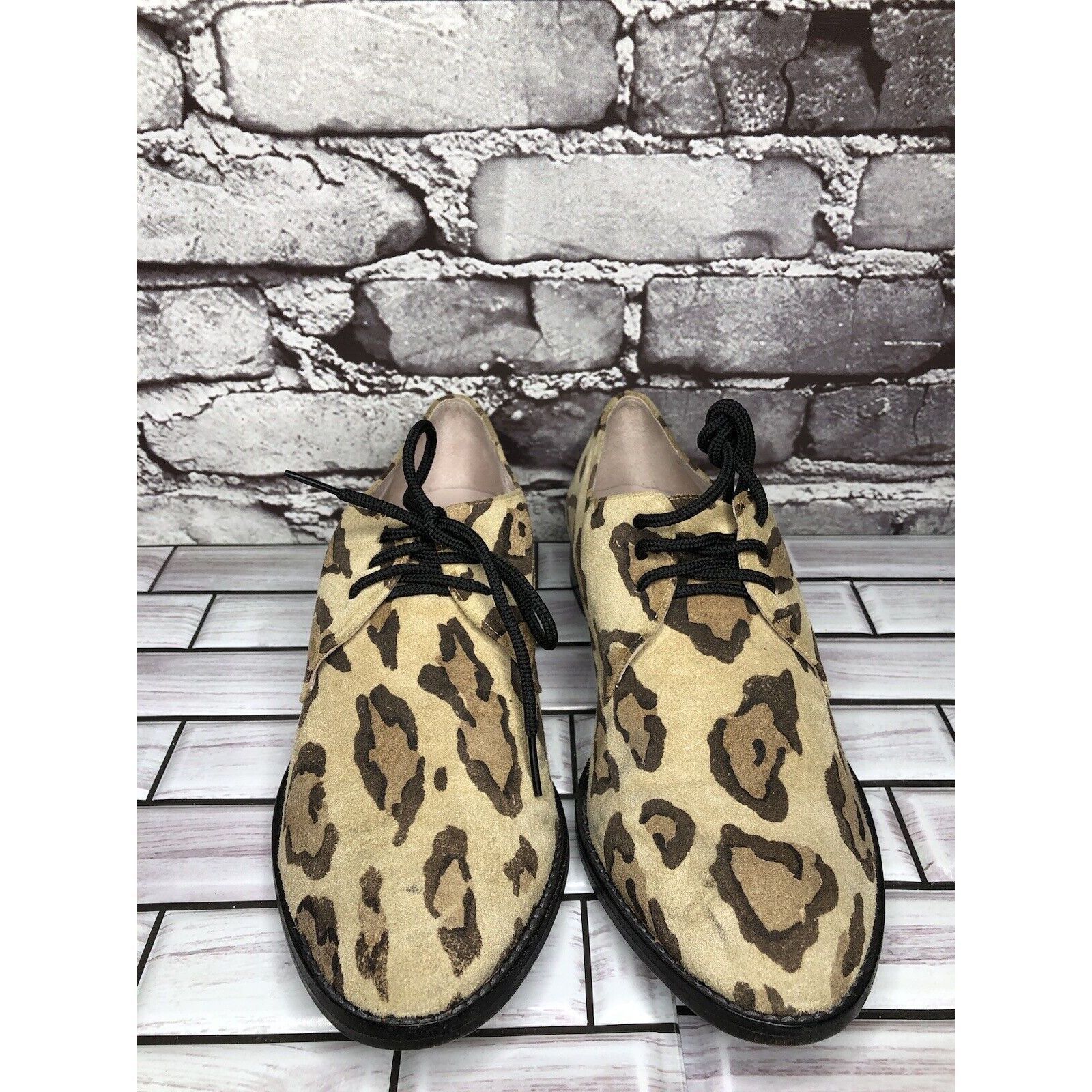 Other Penelope And Coco Leopard Print Suede Leather Oxfords Shoes Size US 10 / IT 40 - 2 Thumbnail