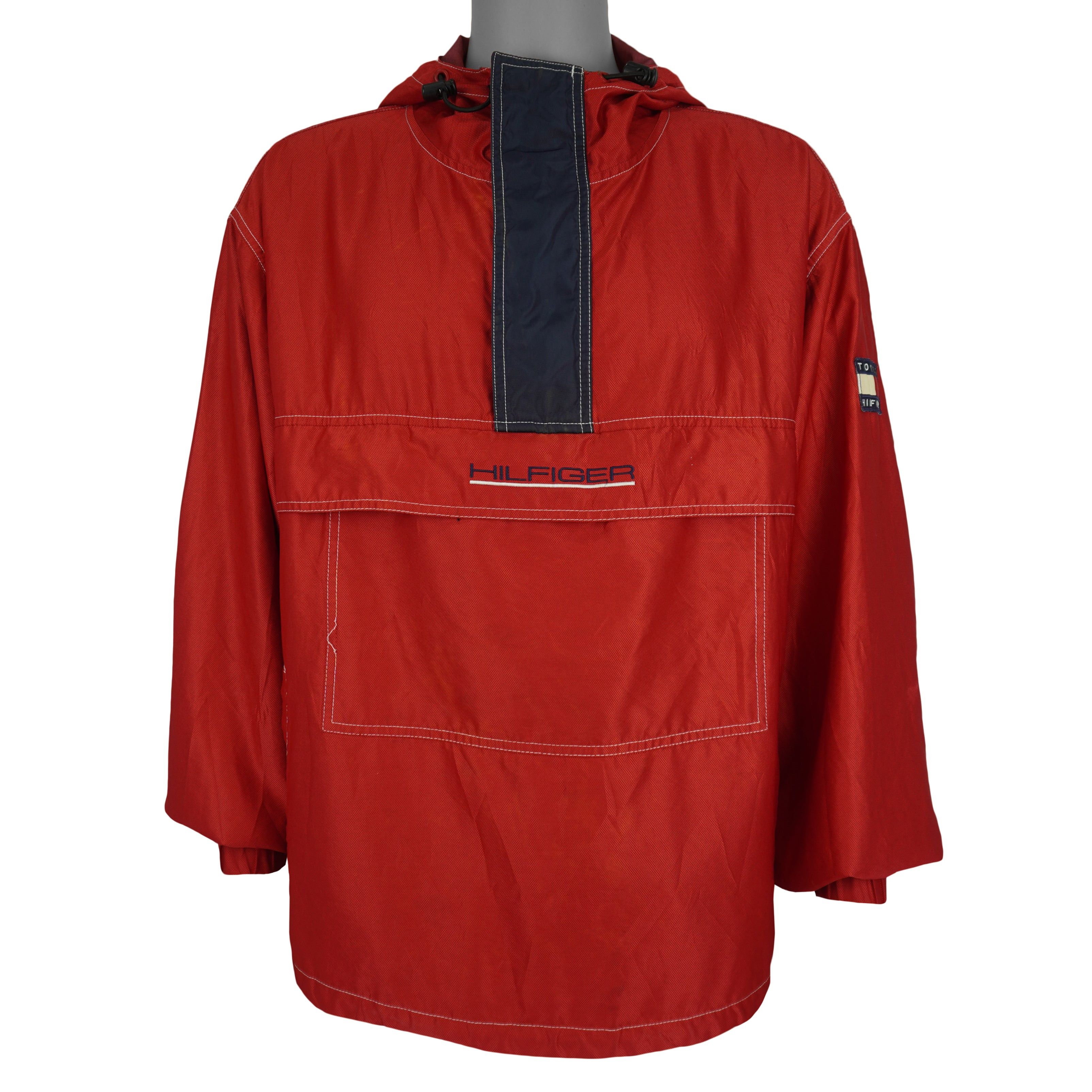 Tommy Hilfiger Athletics 1/4 Zip-Up Hooded Windbreaker 1990s Size US L / EU 52-54 / 3 - 2 Thumbnail