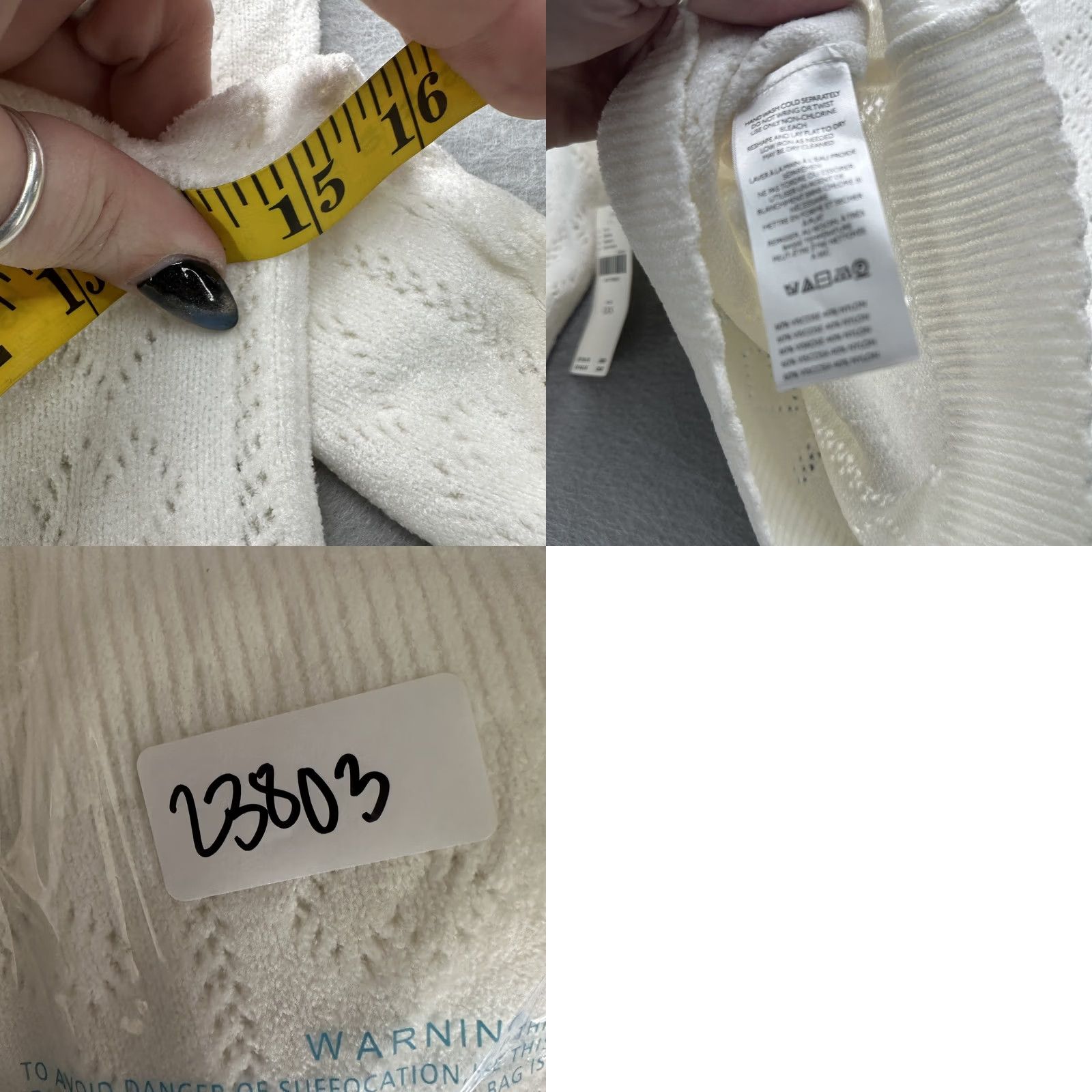 Vintage Maeve Sweater Womens XXS White Turtleneck Knit Pullover Heart Pattern Luxury Knitwear Size XXS / US 00 / IT 34 - 9 Thumbnail