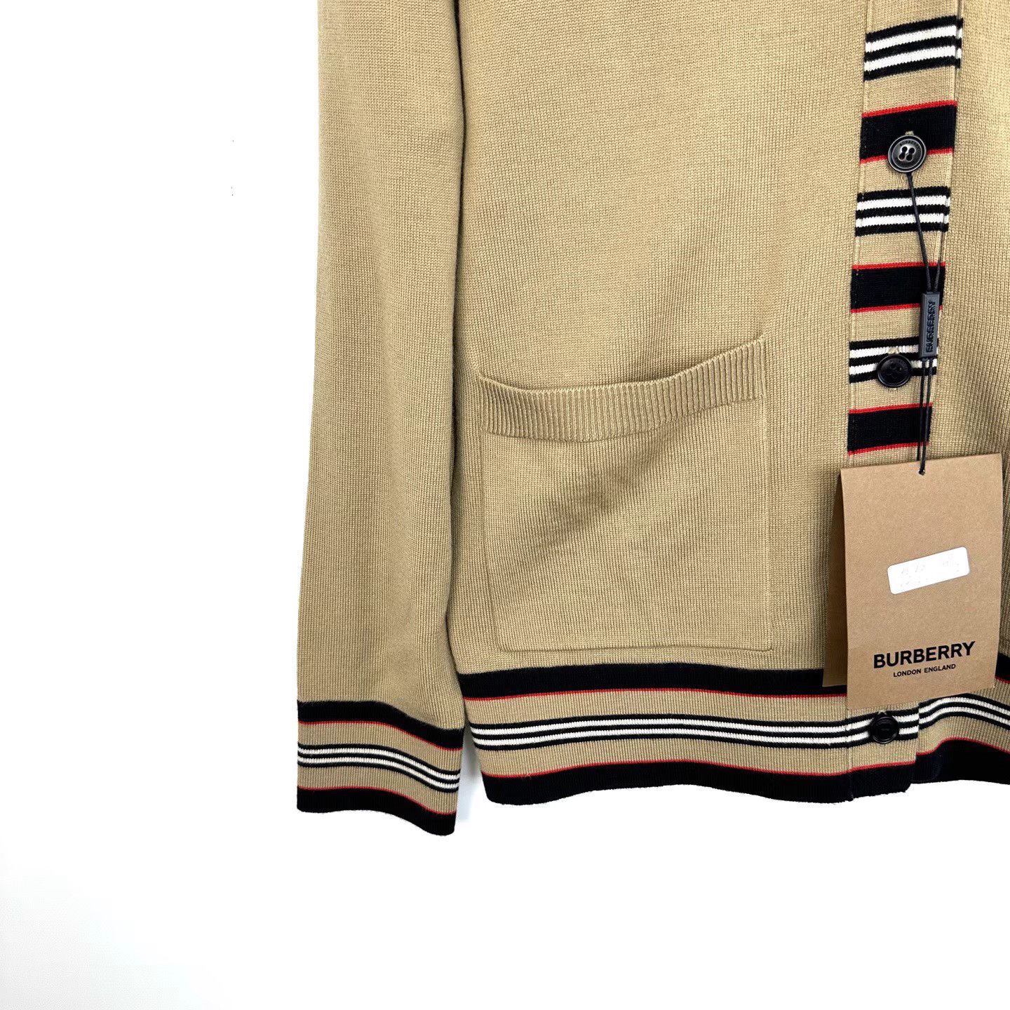 Burberry Burberry Khaki Striped Panel Knit Cardigan K12 Size M / US 6-8 / IT 42-44 - 5 Thumbnail