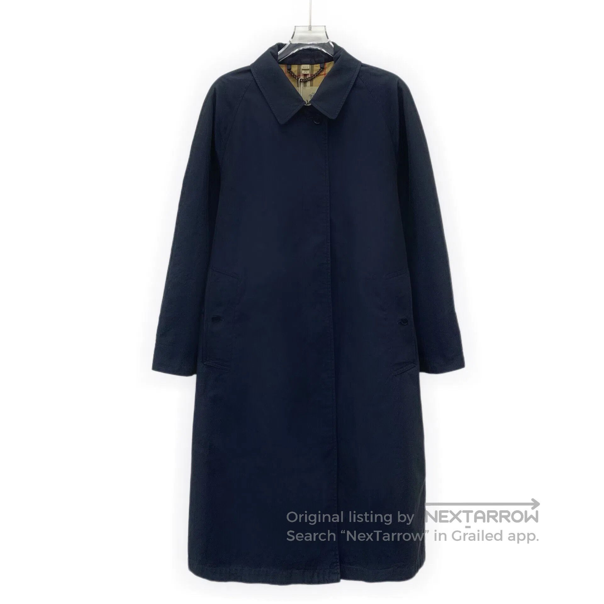 Burberry Burberry Dark Blue Cotton Collar Long Sleeve Belted Trench Size XS / US 0-2 / IT 36-38 - 1 Thumbnail