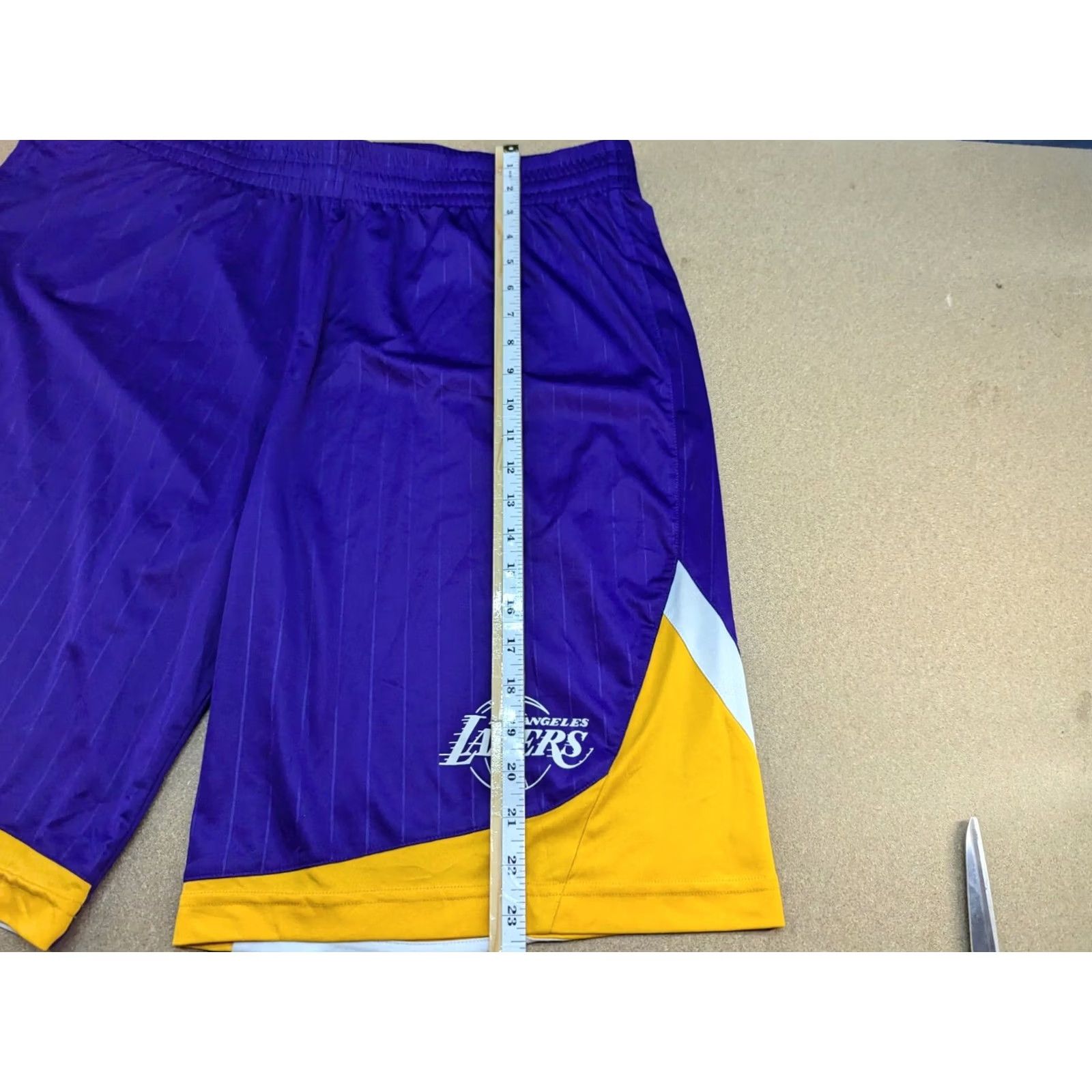 Adidas Adidas LA Lakers 2012 Mens Shorts XL Basketball Purple Yellow Adult Size US 38 / EU 54 - 5 Thumbnail