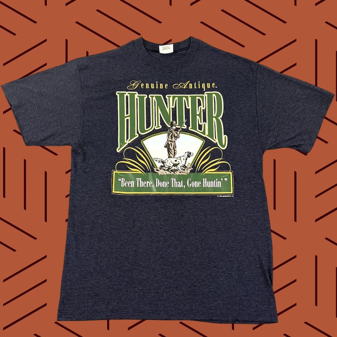 Hunter VINTAGE Shirt Men Large Blue Hunting Hunter Redneck Graphic Tee 1996 90s Antique - Laid Back Shirt Men L Blue Graphic Print 90s Theme Mens Size US L / EU 52-54 / 3 - 1 Thumbnail