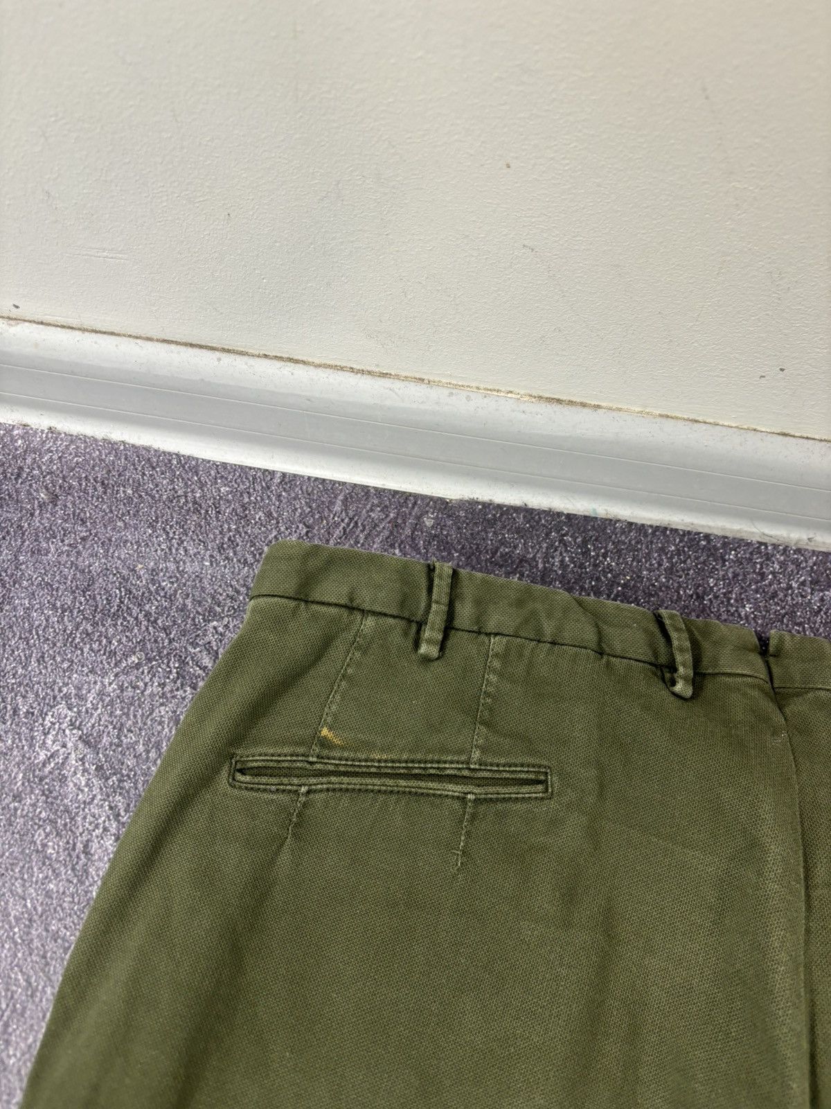 Boglioli Boglioli Olive Green Textured Cotton Blend Bermuda Shorts Size US 36 / EU 52 - 13 Thumbnail