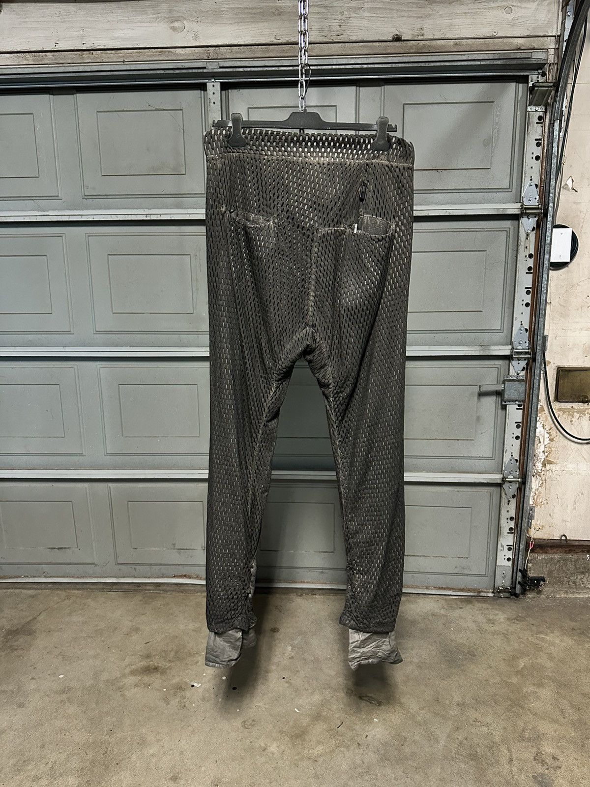 Boris Bidjan Saberi Boris Dark Green Object Dyed Perforated Lounge Pants Size US 32 / EU 48 - 2 Thumbnail