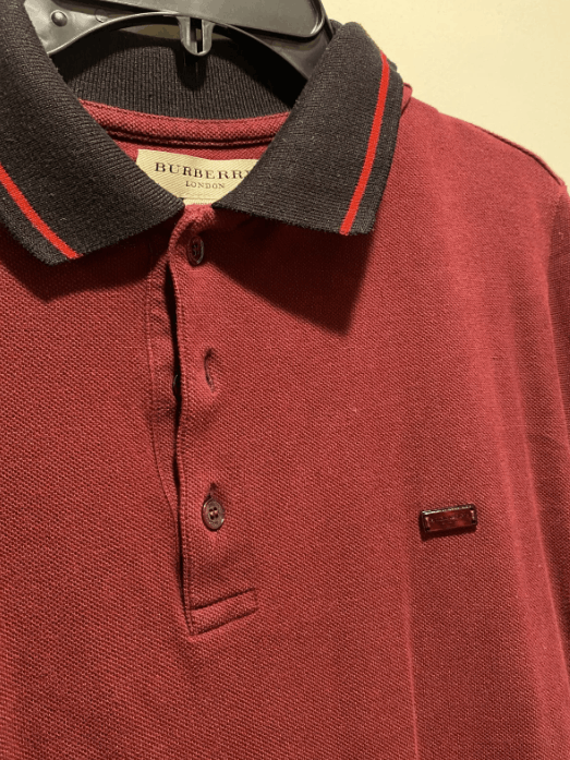 Burberry Burberry Men's Polo Shirt Burgundy Red XL - Slim Fit Size US XL / EU 56 / 4 - 2 Thumbnail