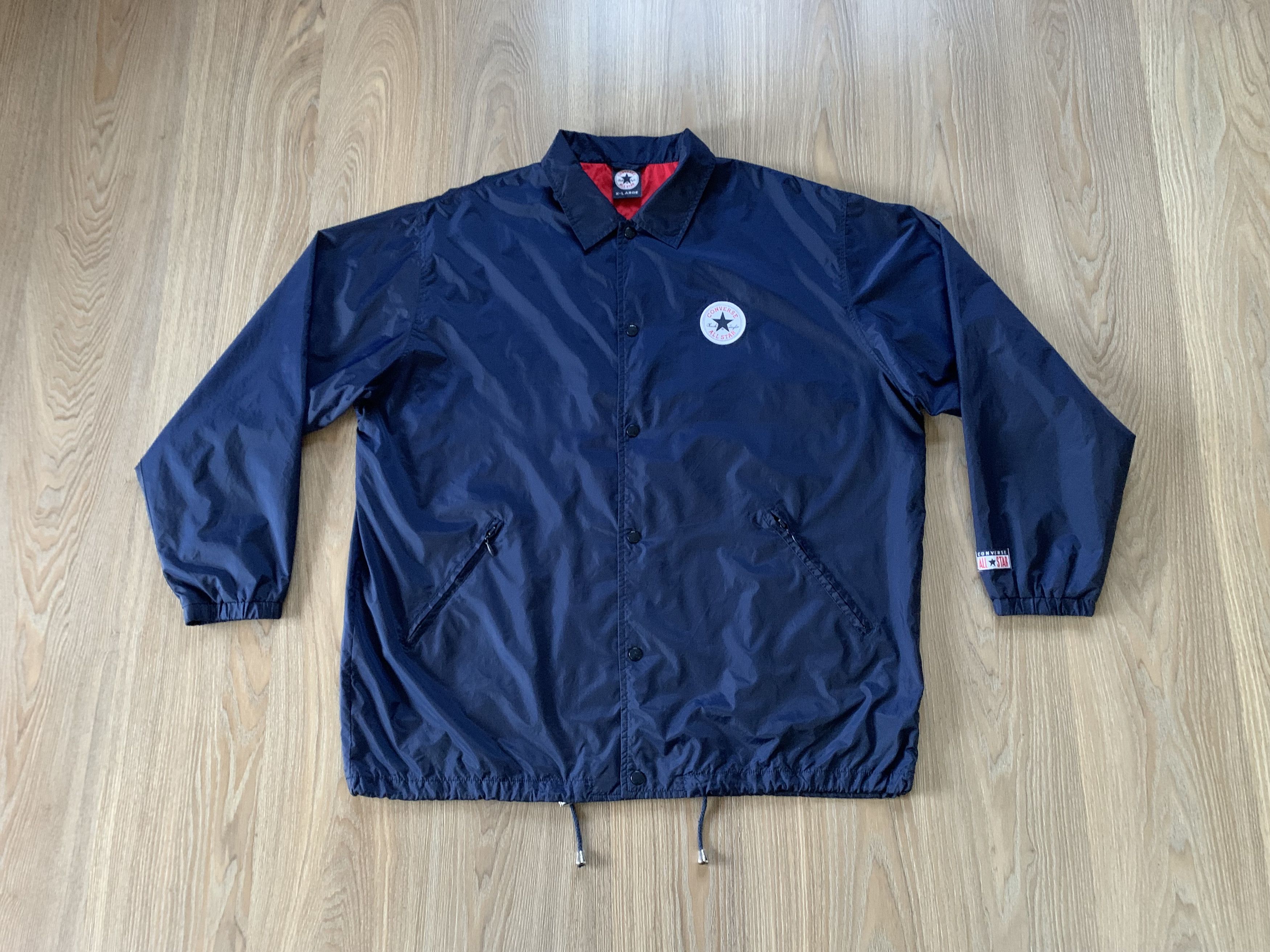 Converse × Vintage Rare Converse Snap Button Nylon Light Jacket Size US XL / EU 56 / 4 - 1 Thumbnail