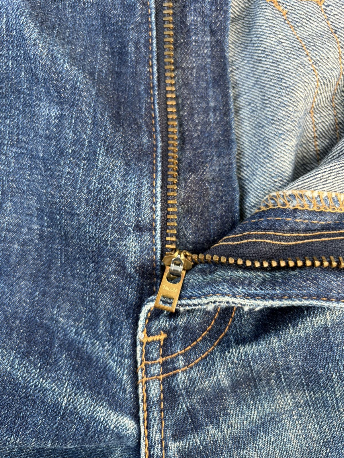 Kapital VINTAGE LEVIS 502 BIG E SELVEDGE RUSTY DISTRESSED DENIM Size US 30 / EU 46 - 17 Thumbnail