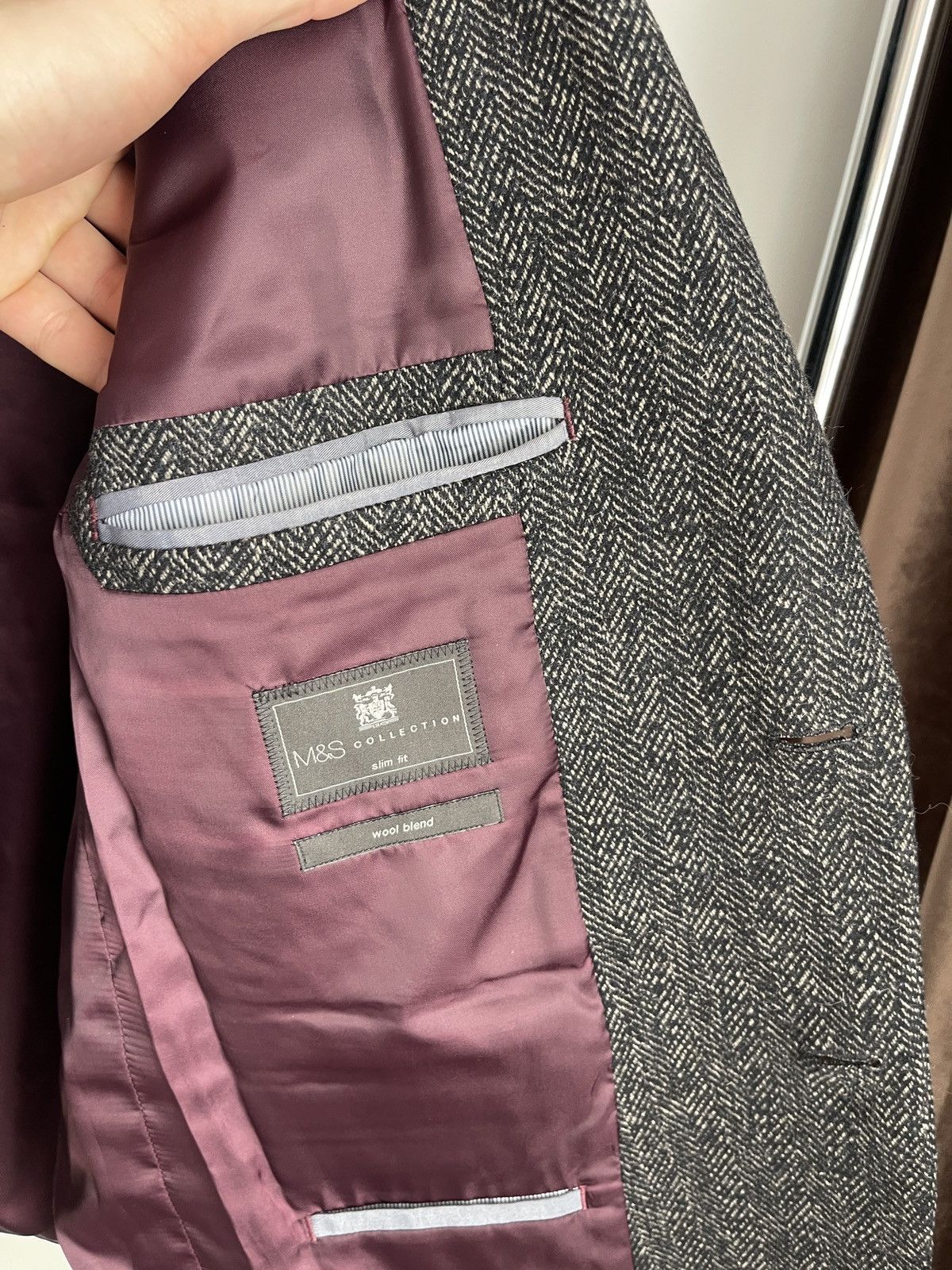 Marks & Spencer Marks Spencer blazer classic jacket wool sport coat grey Size 42R - 6 Thumbnail