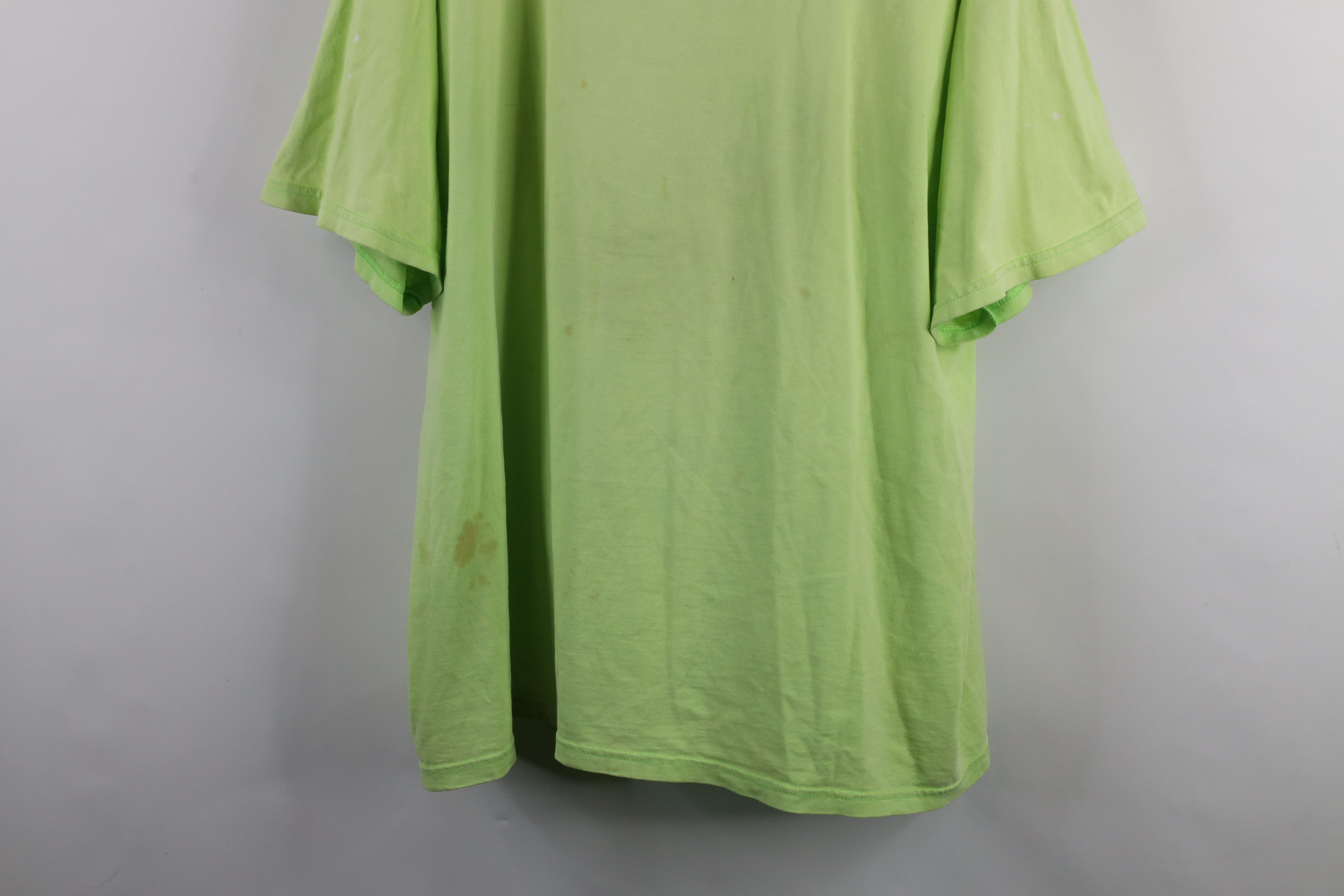 Vintage Vintage 90s Streetwear Heavyweight Blank T-Shirt Lime Green Size US XXL / EU 58 / 5 - 3 Thumbnail