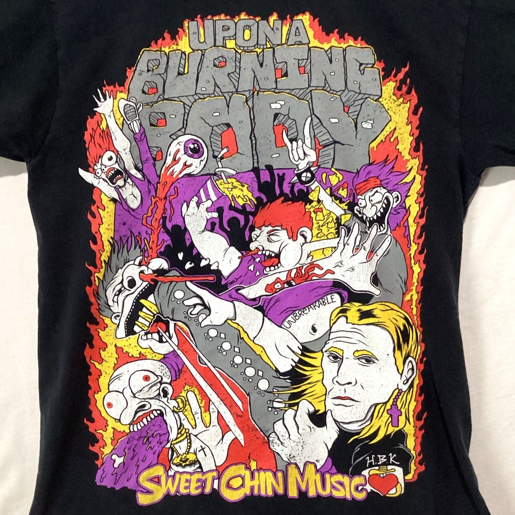 Fruit Of The Loom VINTAGE Upon A Burning Body Shirt Mens Medium Black Metalcore Band Tee Dont F With Texas Size US M / EU 48-50 / 2 - 2 Thumbnail