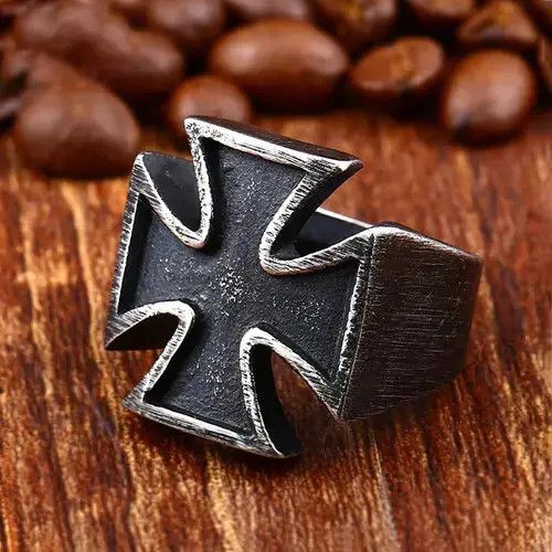 Jewelry Iron Cross Ring Size ONE SIZE - 2 Thumbnail
