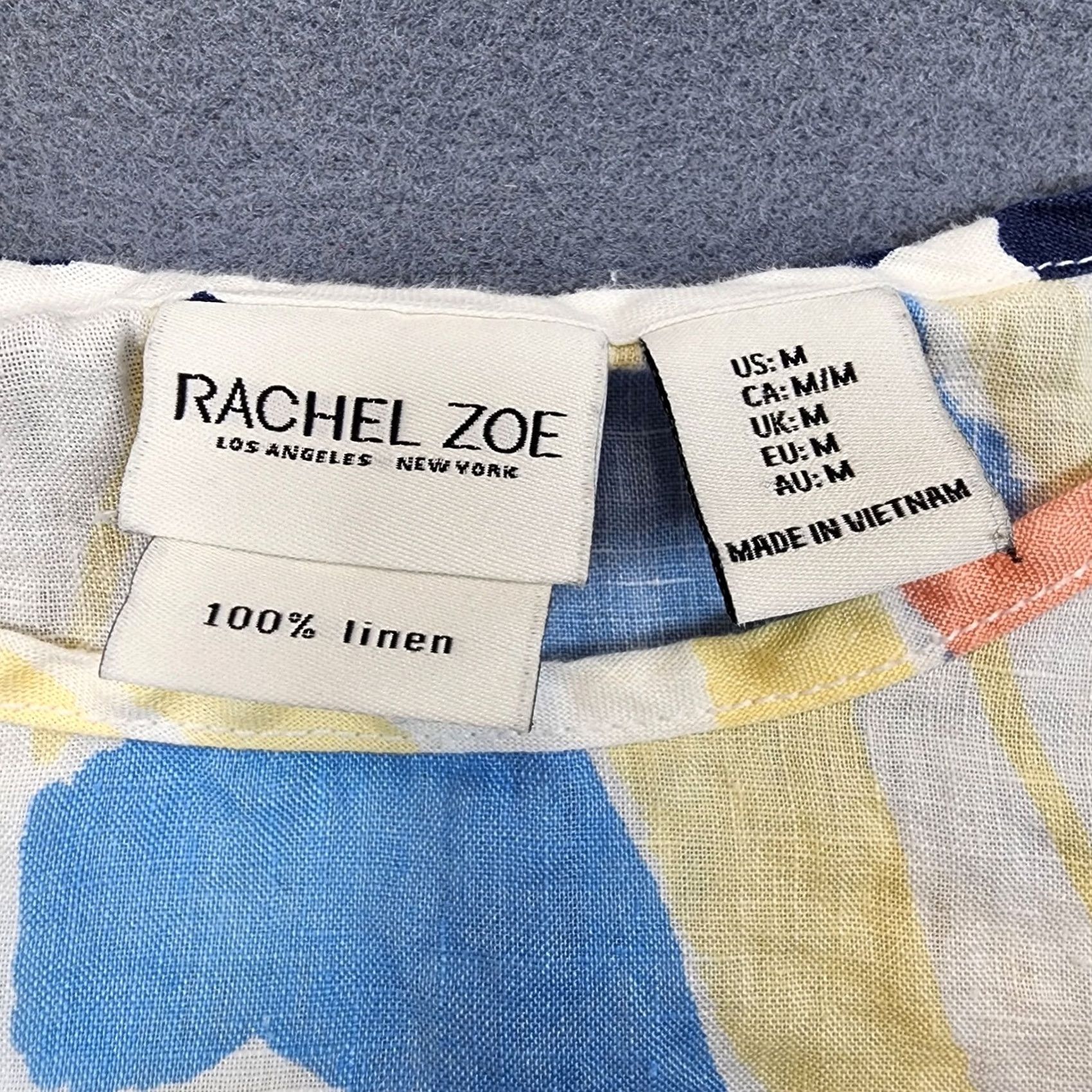 Rachel Zoe Rachel Zoe Top Women M 100% Linen Floral Short Sleeve Boxy Lagenlook Artsy Shirt Dressy Casual Womens Size M / US 6-8 / IT 42-44 - 3 Thumbnail