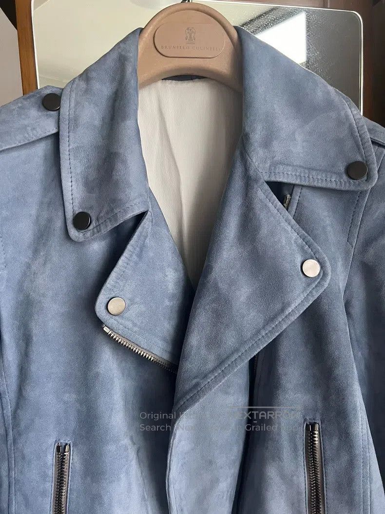 Brunello Cucinelli Brunello Cucinelli Classic Suede Biker Jacket Size XXS / US 00 / IT 34 - 7 Thumbnail