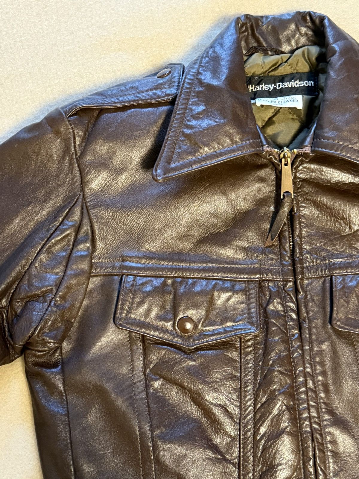 Harley Davidson Harley Davidson AMC Cavalier Leather Trucker/Moto Jacket 36 Size US XXS / EU 40 - 13 Thumbnail