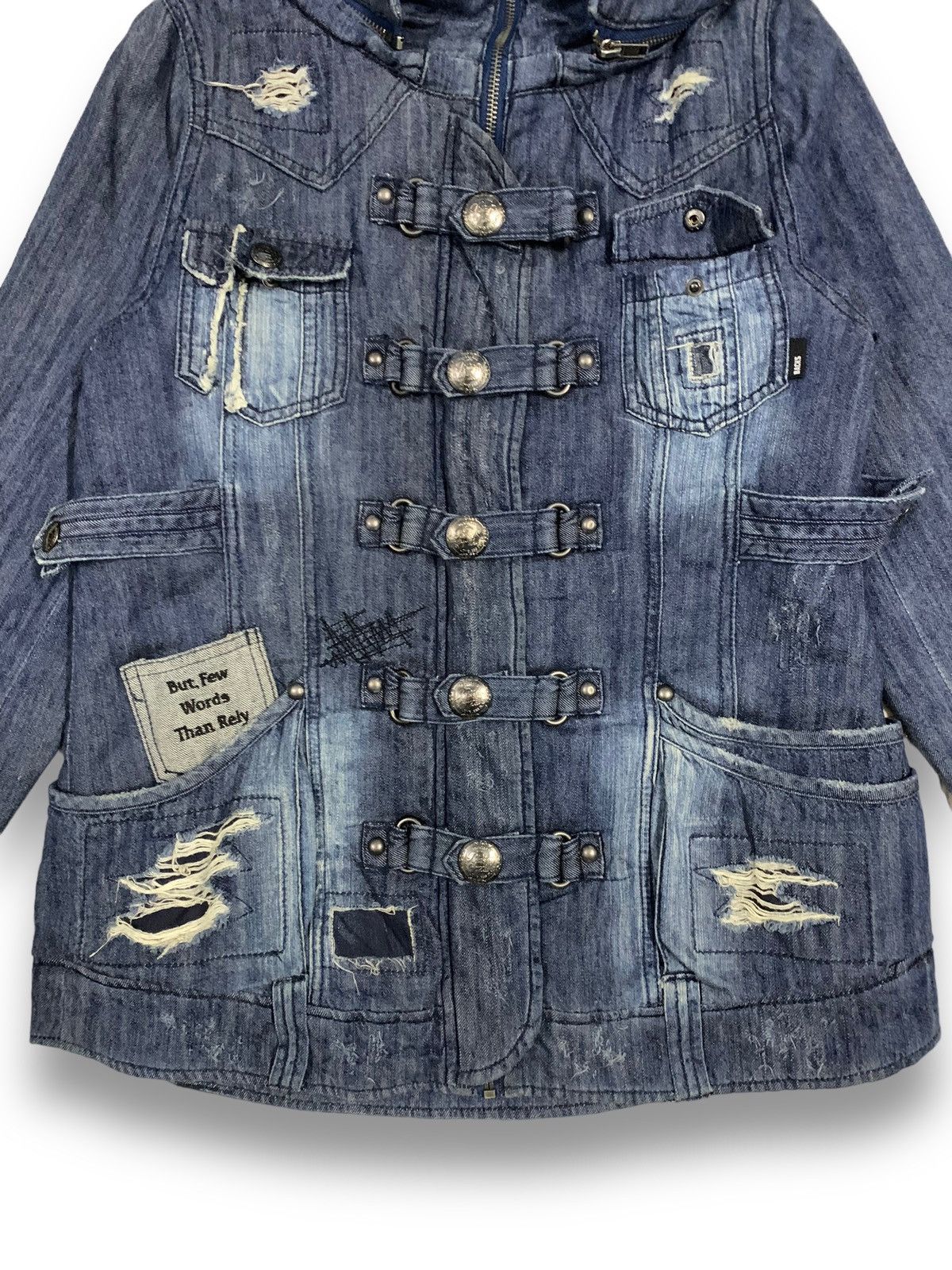 If Six Was Nine Japanese BACKS Faded Buckle Distressed Punk Denim Jacket Size US S / EU 44-46 / 1 - 14 Thumbnail