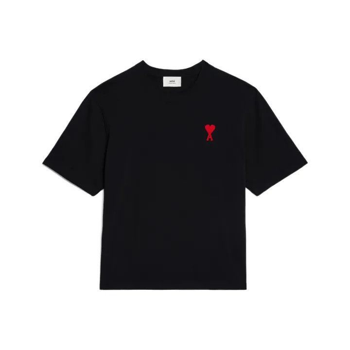 AMI AMIPARIS Red Heart Embroidered Tee -2507 Size US XXS / EU 40 - 1 Thumbnail