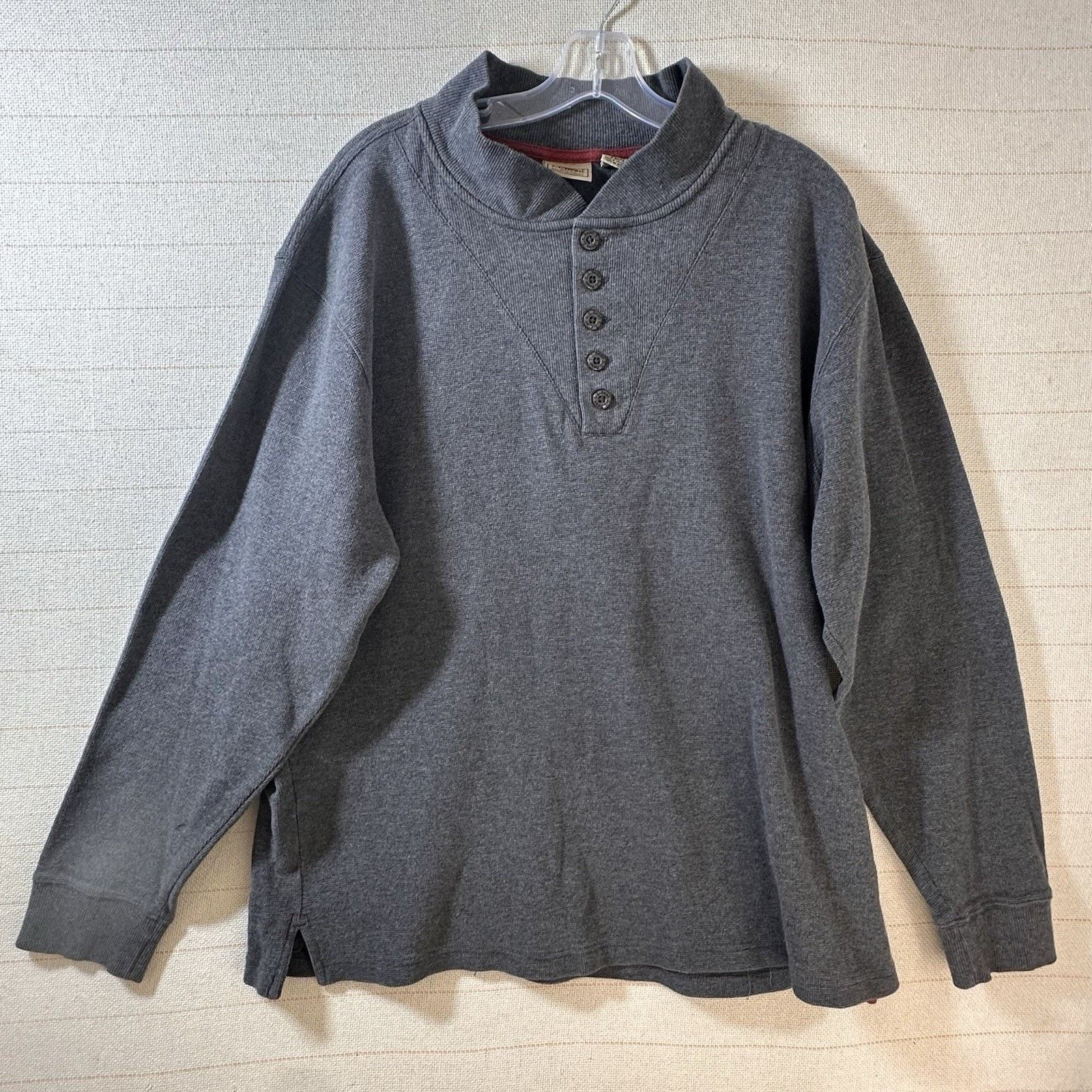 L.L. Bean LL Bean Shirt Men's Gray Henley Thin Fleece Polyester Size US XL / EU 56 / 4 - 2 Thumbnail