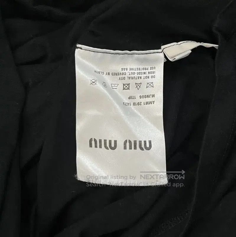Miu Miu Miu Miu Black Cotton Tee with Slogan . Size XS / US 0-2 / IT 36-38 - 7 Thumbnail