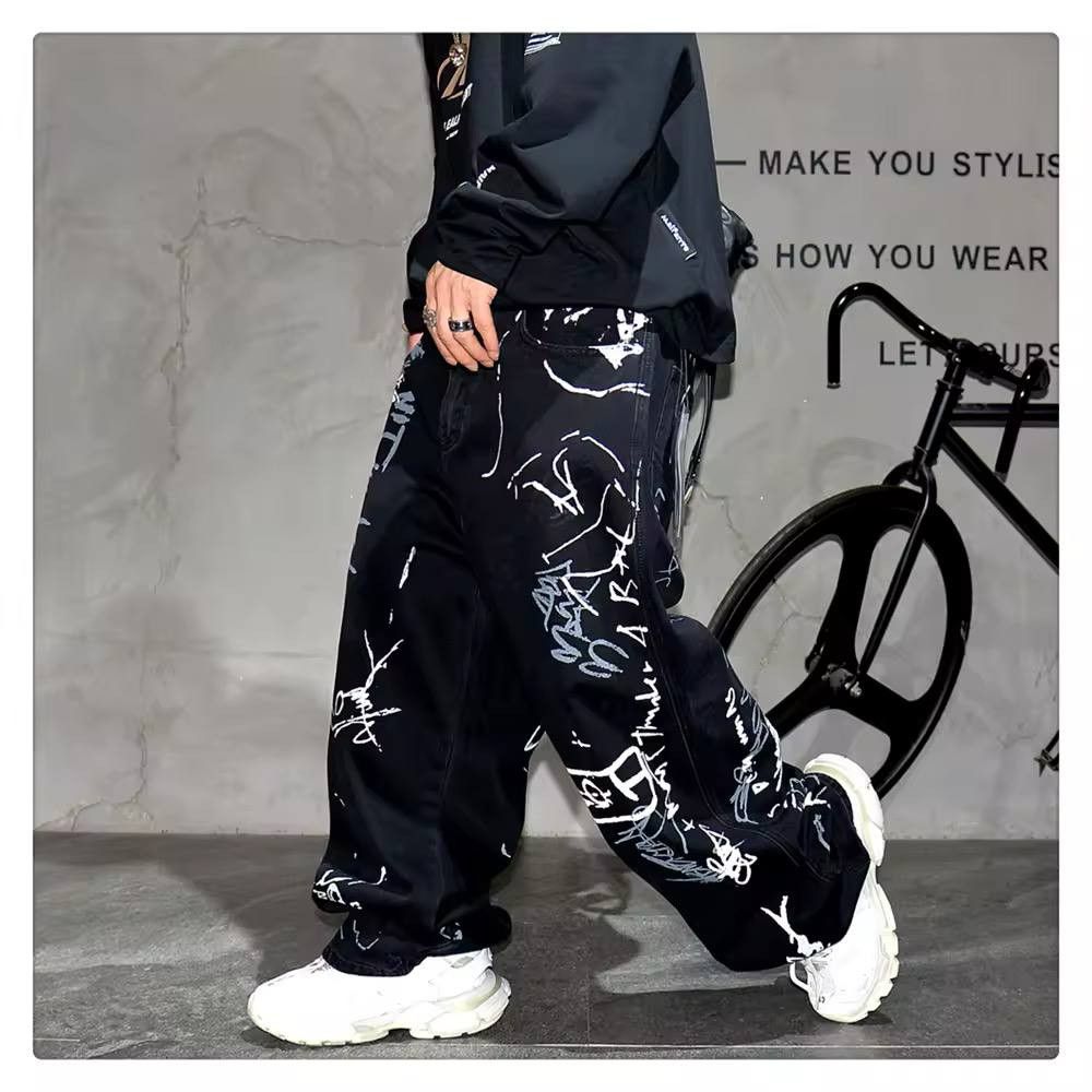 Japanese Brand × Vintage graffiti jeans Size US 34 / EU 50 - 1 Thumbnail
