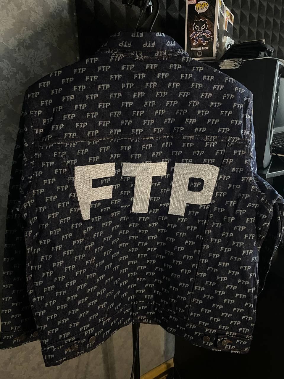 Fuck The Population FTP - Jacquard Denim Logo Trucker Jacket Size US M / EU 48-50 / 2 - 3 Thumbnail