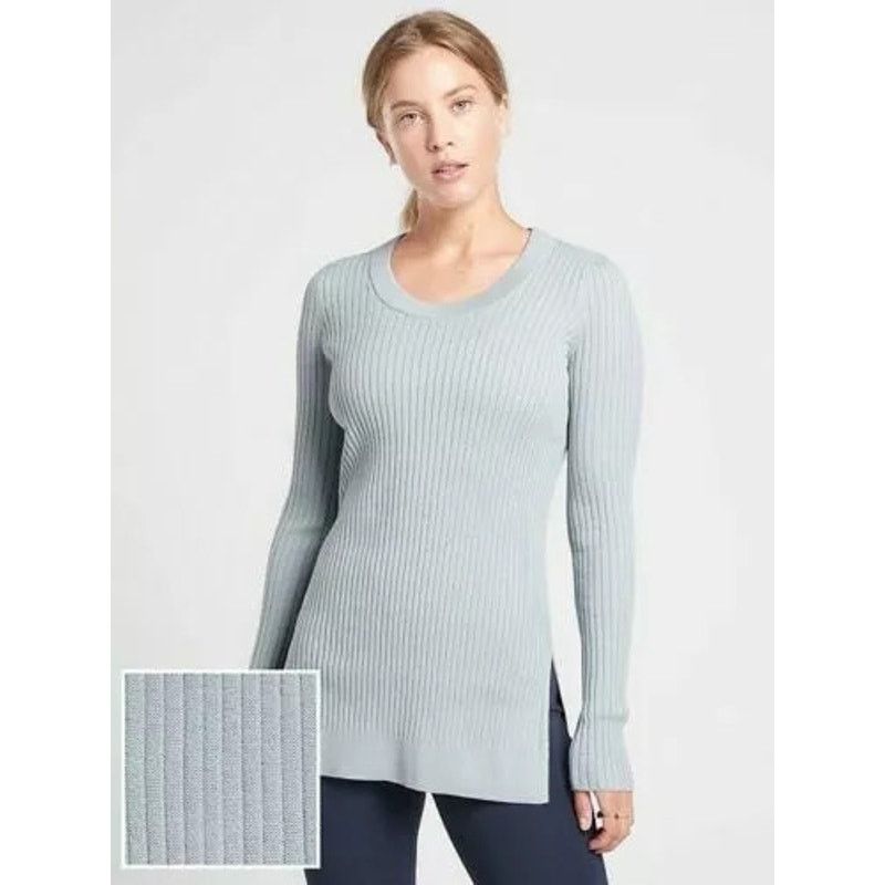 Athleta Athleta Women's XL Lincoln Park Blue Tunic Ribbed Sweater Size XL / US 12-14 / IT 48-50 - 1 Thumbnail