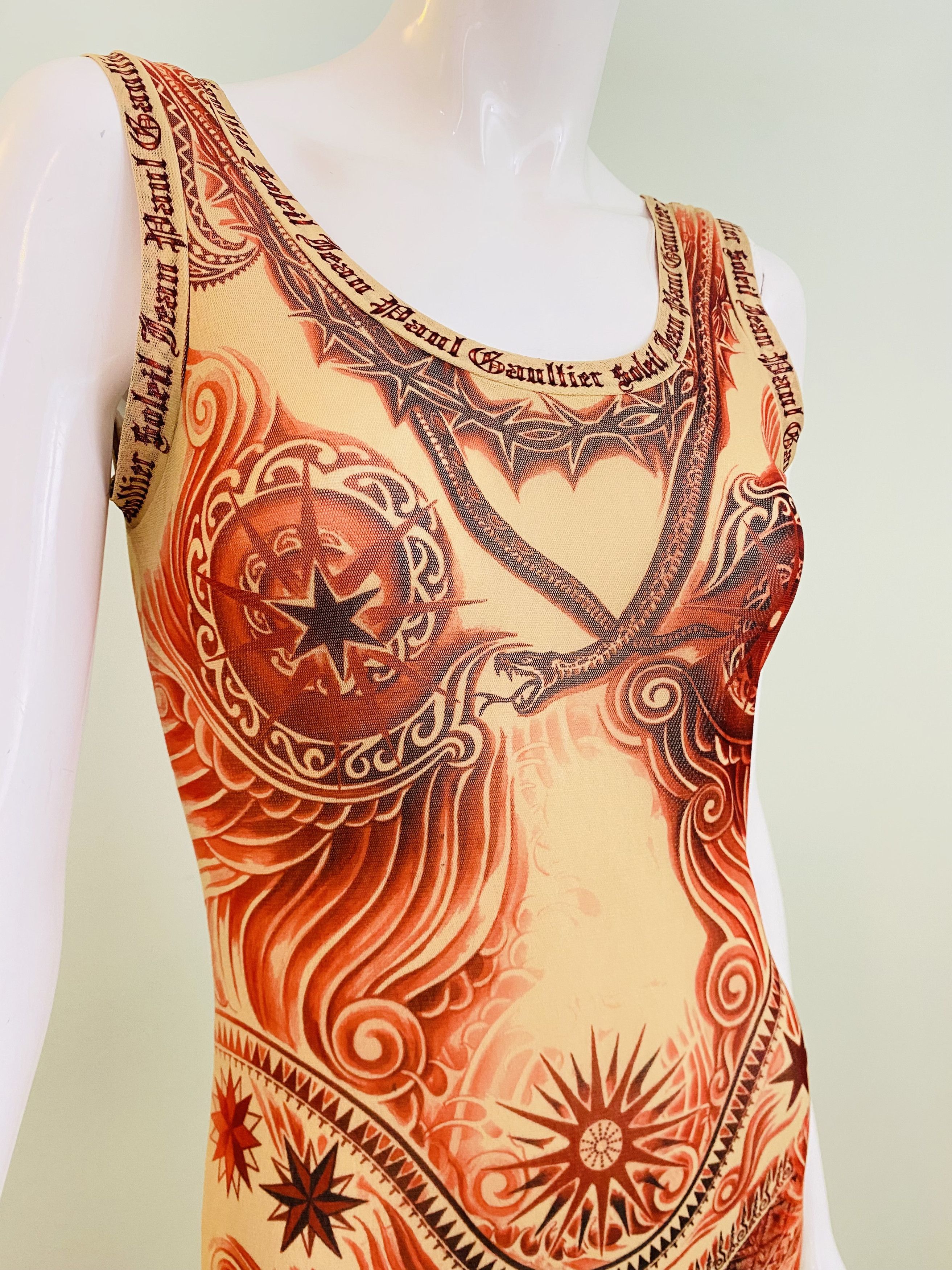 Jean Paul Gaultier Jean Paul Gaultier Tattoo Dragon Snake Mesh Maxi Dress Size M / US 6-8 / IT 42-44 - 7 Thumbnail