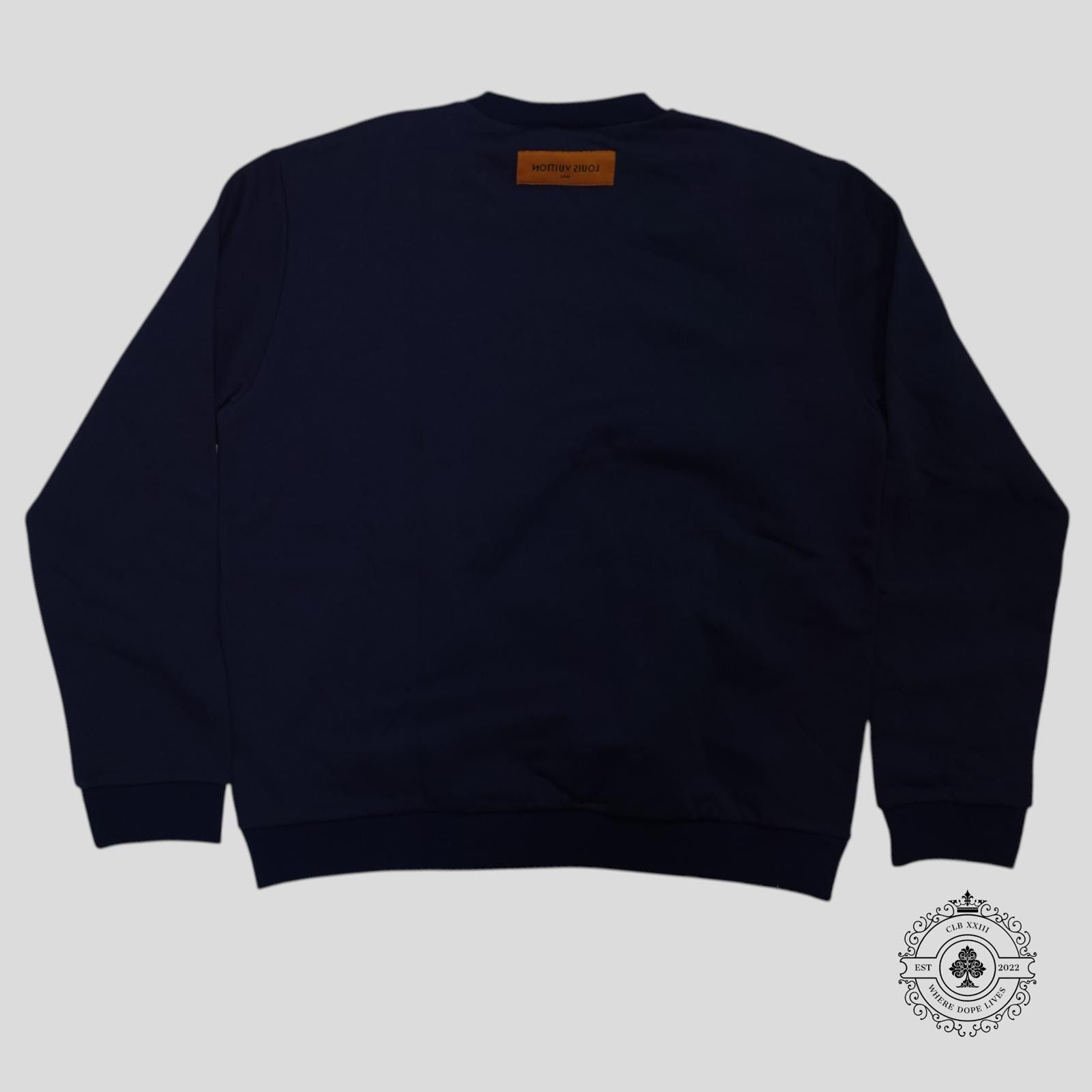 Louis Vuitton Louis Vuitton Stitch Print Embroidered Sweatshirt in Blue Size US XXL / EU 58 / 5 - 3 Thumbnail