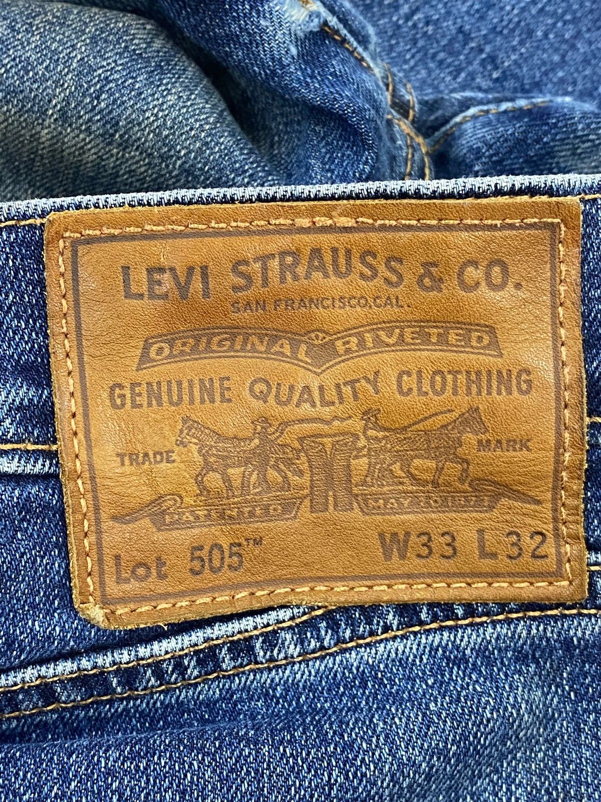 Levi's Levi’s Mud Wash Whiskered Style Straight Leg Jeans Size US 33 - 11 Thumbnail