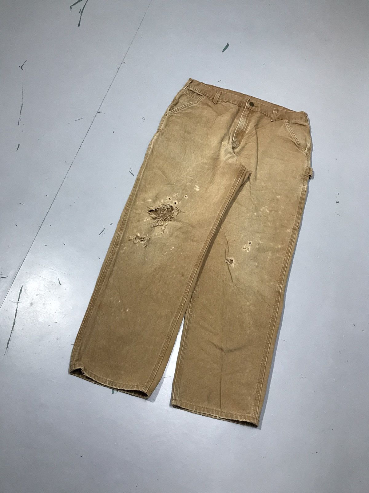 Carhartt Vintage Carhartt B11 BRN damaged carpenter denim workwear Size US 36 / EU 52 - 3 Thumbnail