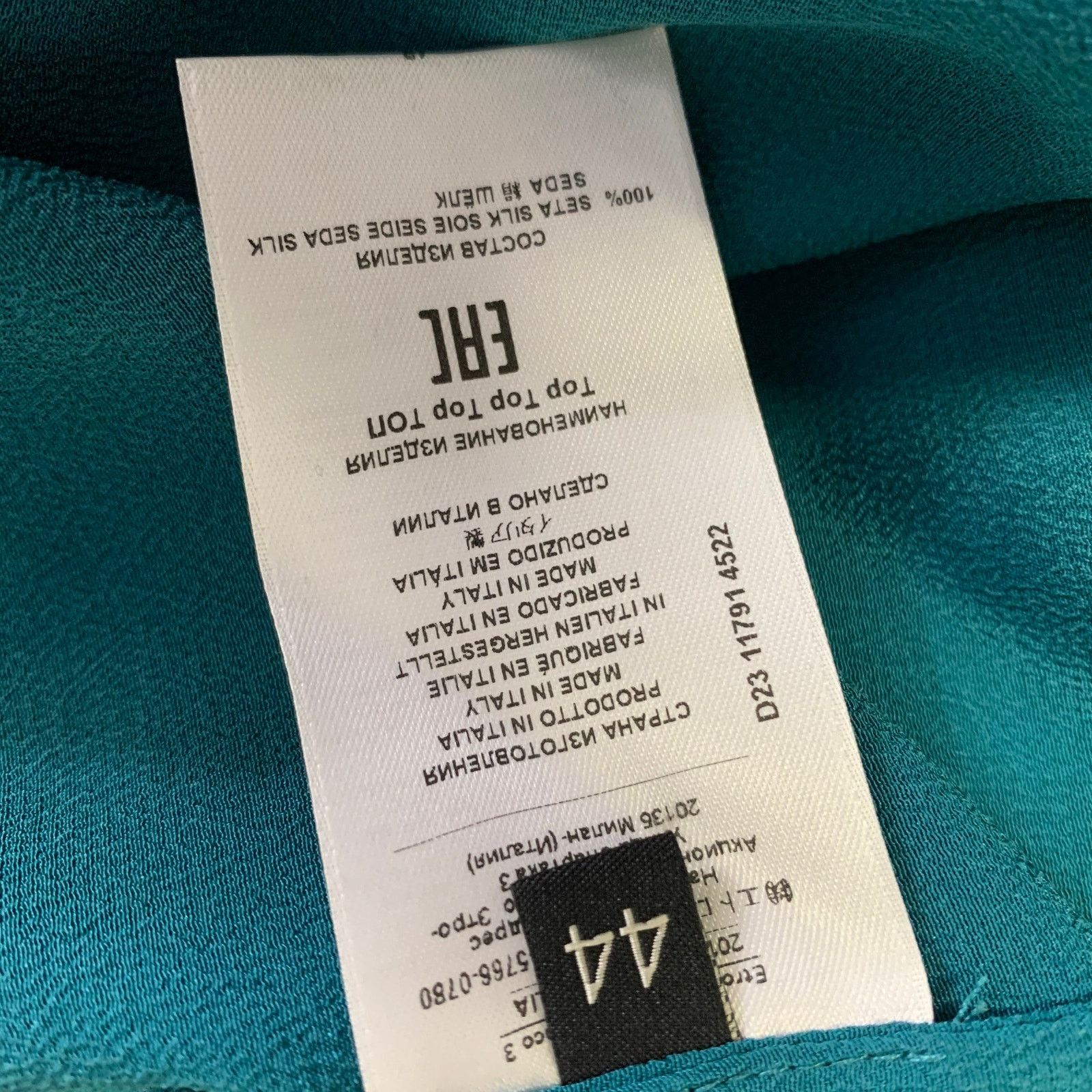Etro ETRO Size M Blue Turquoise Silk Textured See Through Top Size M / US 6-8 / IT 42-44 - 7 Thumbnail